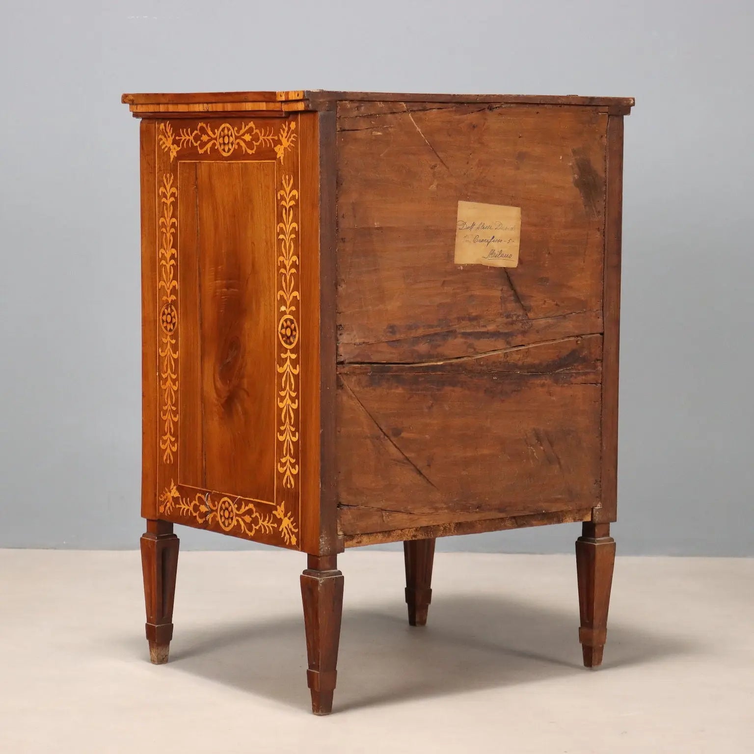 Antique Bedside Table Walnut Maple Bar Cabinet XIX Century - Italy, Late XIX Century | Antiques | Bedside Tables