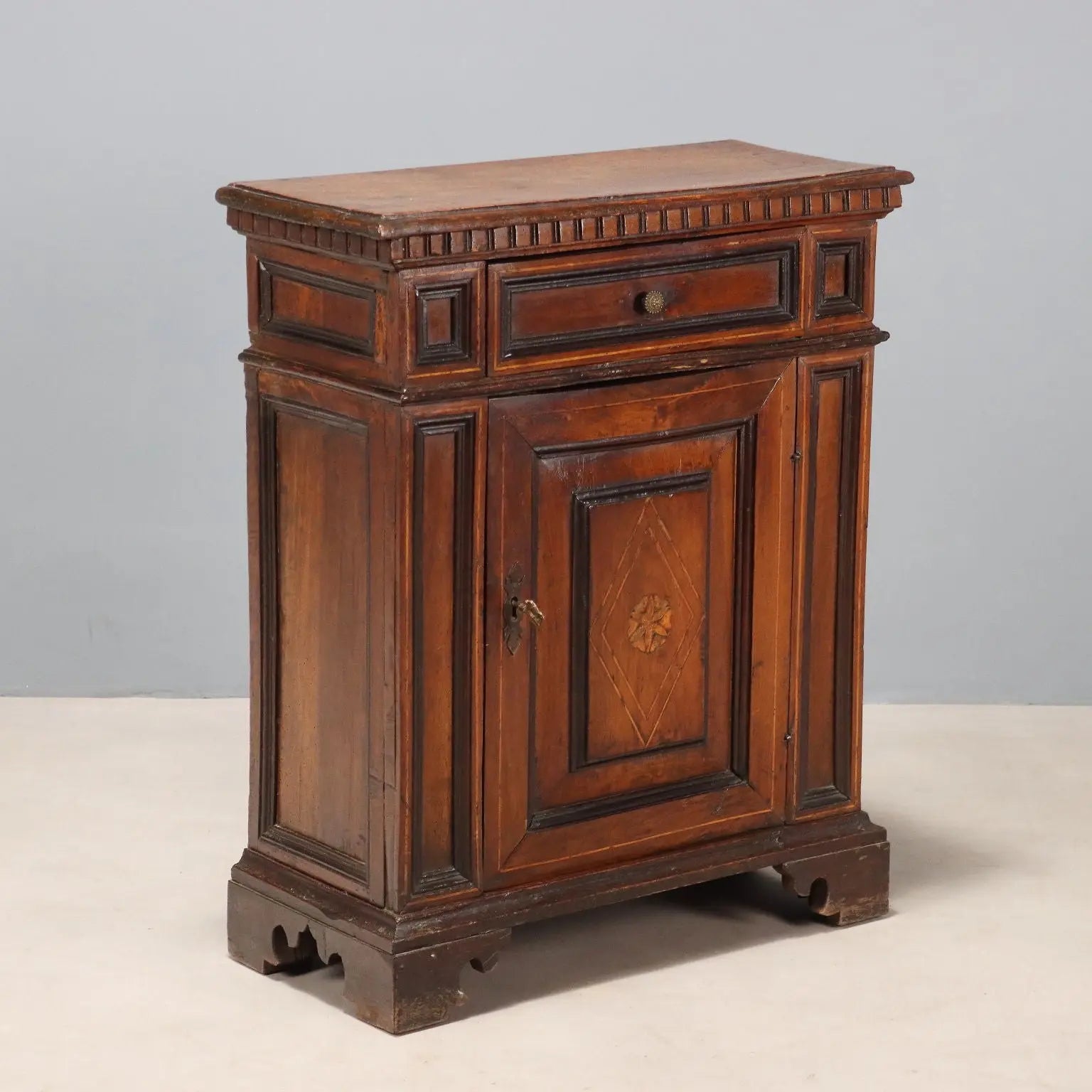 Antique Bedside Table Baroque Walnut Drawers Italy XVIII Century - Italy, Early XVIII Century | Antiques | Bedside Tables