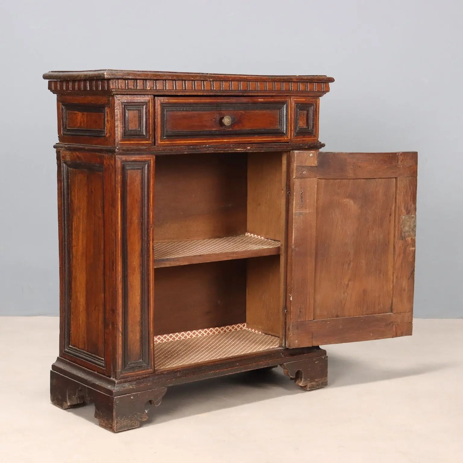 Antique Bedside Table Baroque Walnut Drawers Italy XVIII Century - Italy, Early XVIII Century | Antiques | Bedside Tables