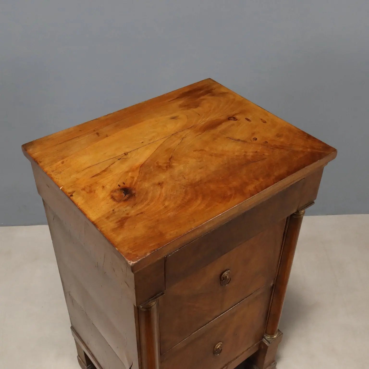 Empire-Style Walnut Nightstands - Early 19th Century