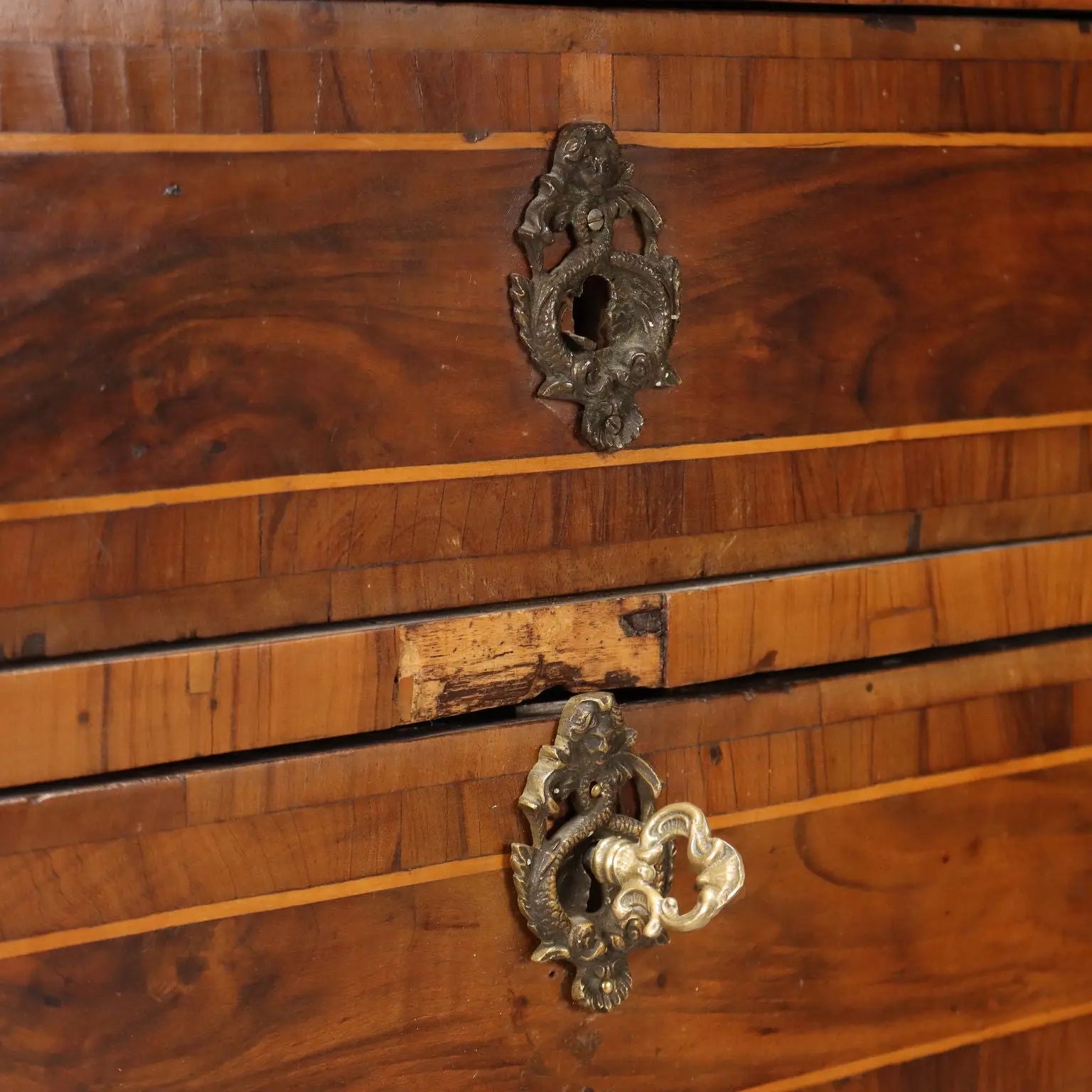 Antique Bedside Table Baroque Walnut Maple Italy XVIII Century - Central Italy, Mid XVIII Century | Antiques | Bedside Tables