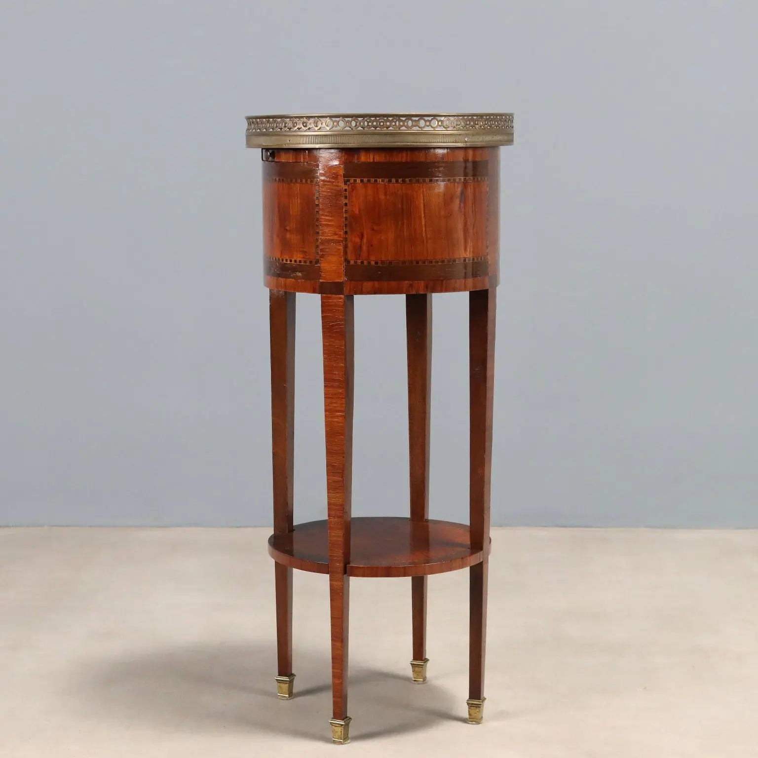 Antique Bedside Table Mahogany Veneer Italy XIX Century