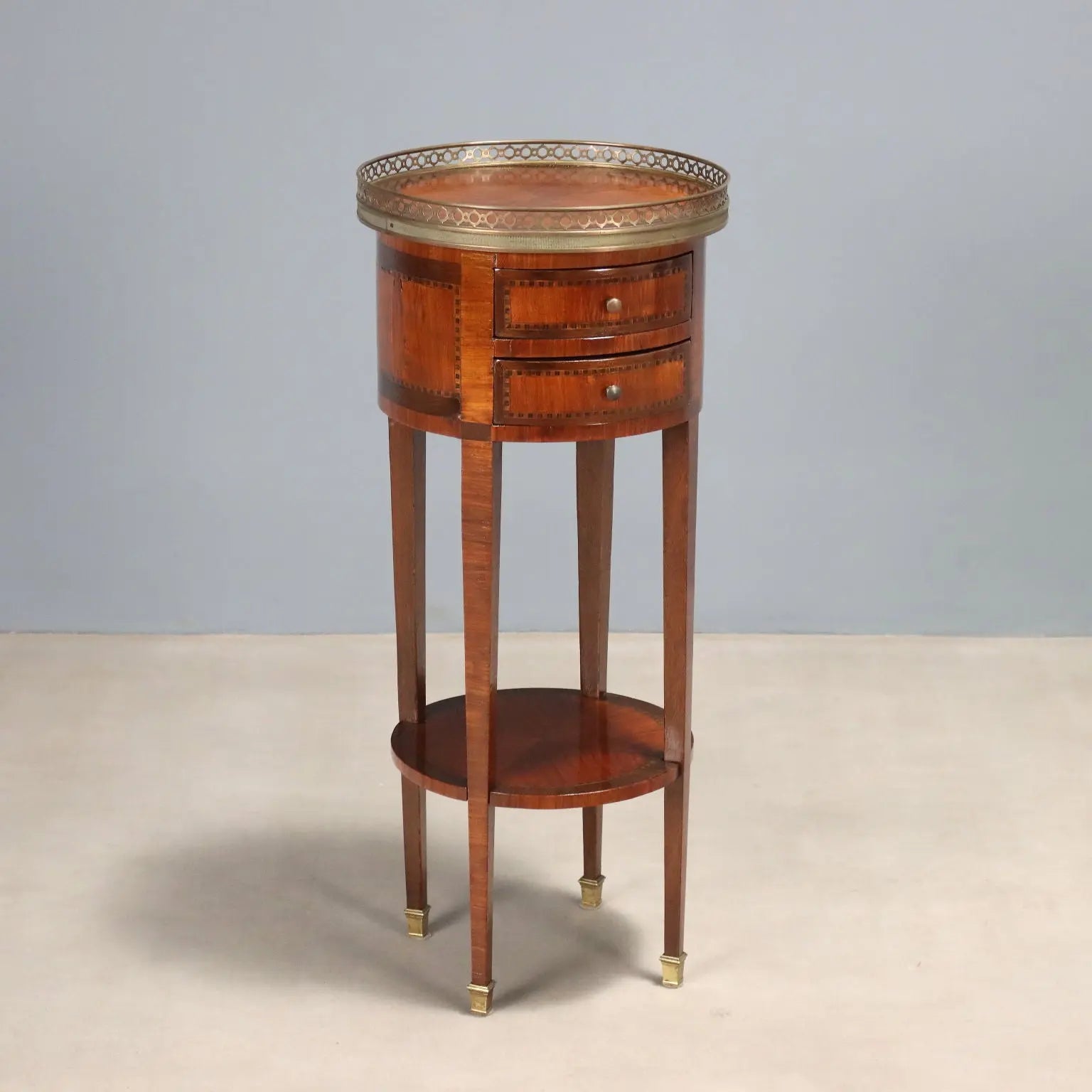 Antique Bedside Table Mahogany Veneer Italy XIX Century