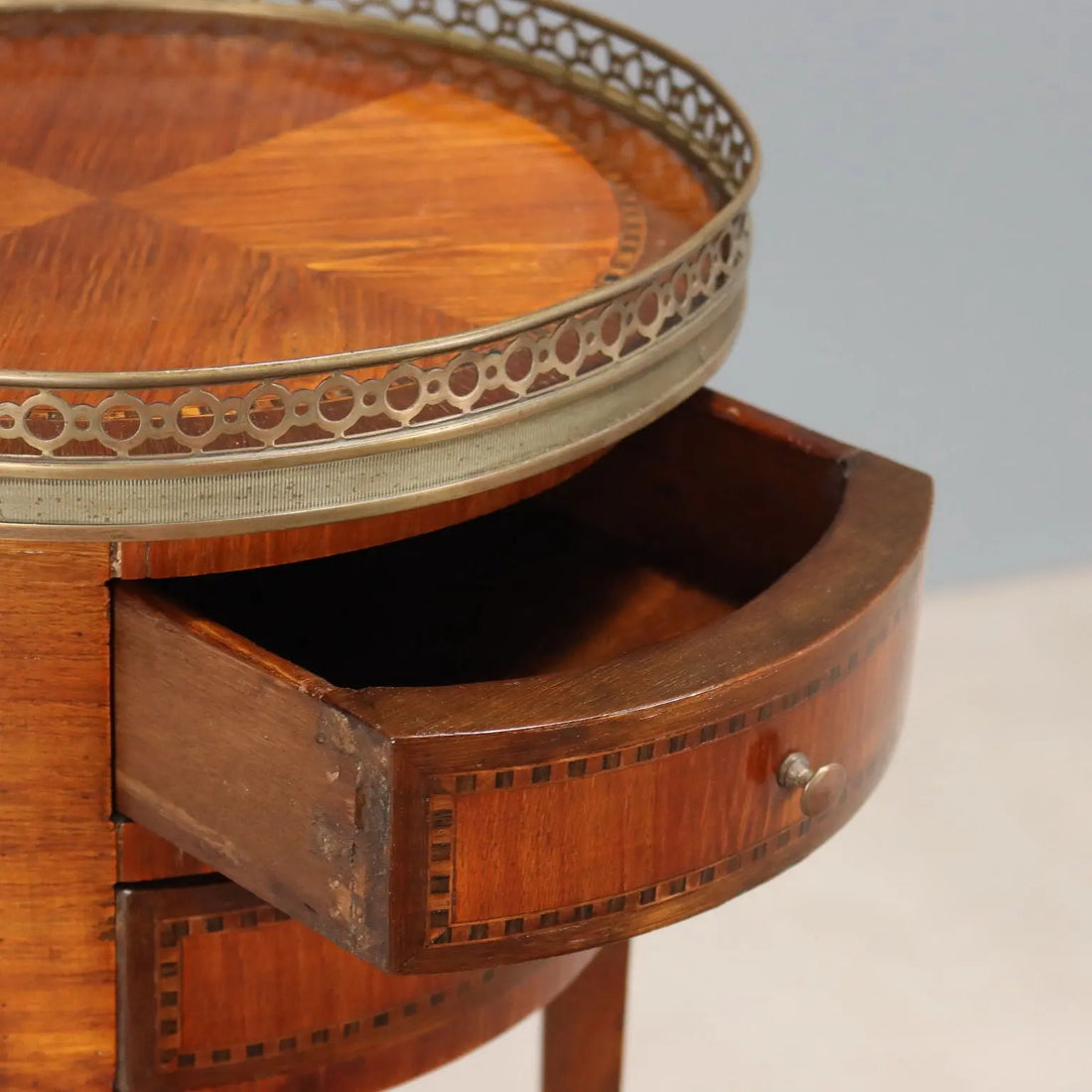 Antique Bedside Table Mahogany Veneer Italy XIX Century