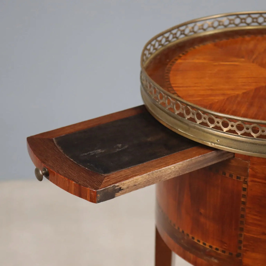 Antique Bedside Table Mahogany Veneer Italy XIX Century