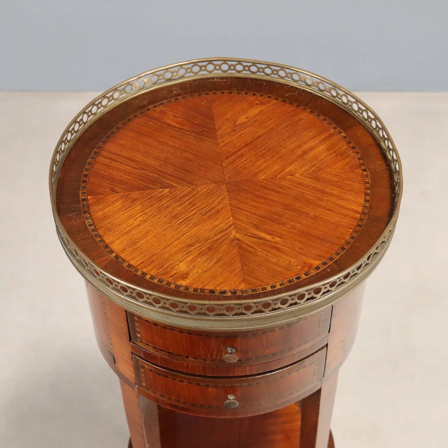 Antique Bedside Table Mahogany Veneer Italy XIX Century