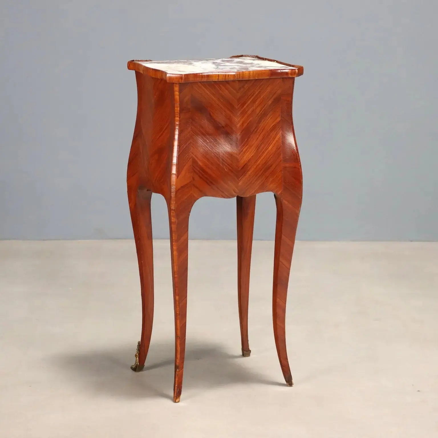 Antique Bedside Table Louis XV Oak Bois de Rose Veneer XIX Century