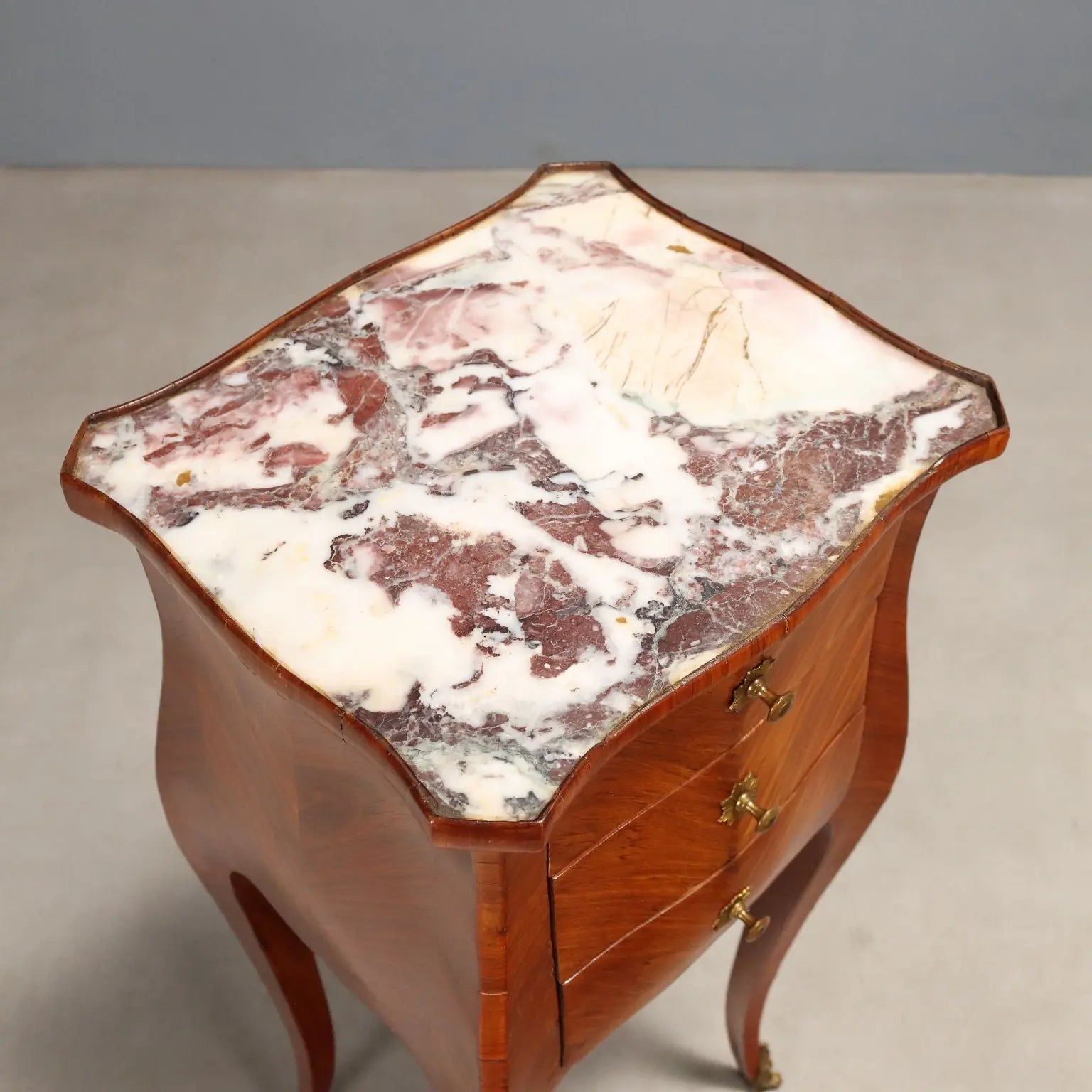 Antique Bedside Table Louis XV Oak Bois de Rose Veneer XIX Century