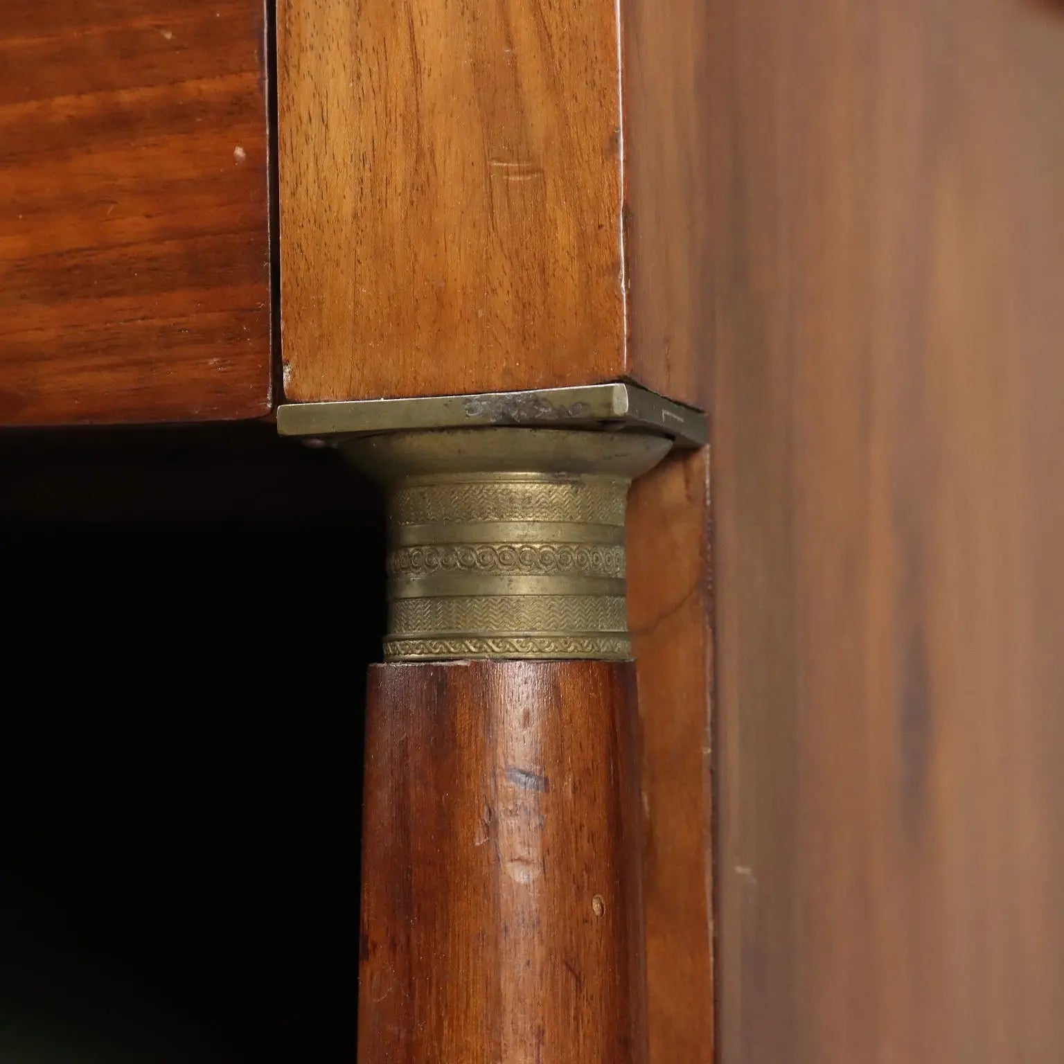 Antique Bedside Table Poplar Walnut Veneer XIX Century