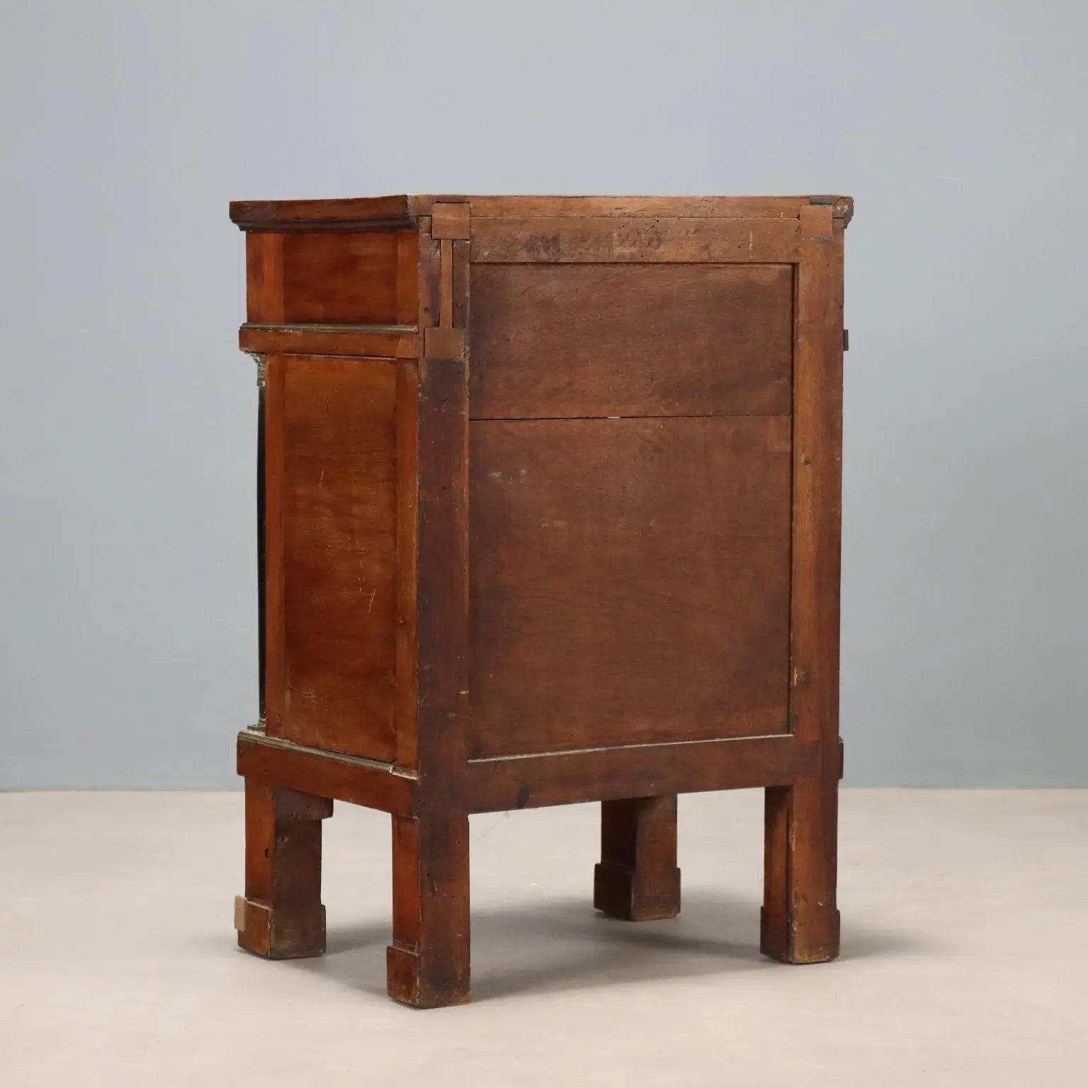 Antique Bedside Table Empire Walnut Drawer Italy XIX Century
