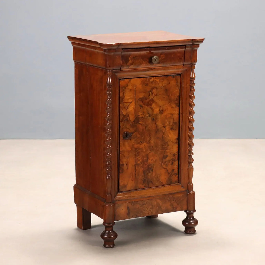 Antique Bedside Table Louis Philippe Walnut Italy XIX Century