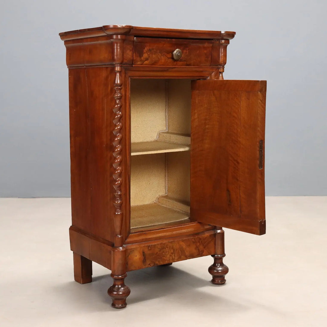 Antique Bedside Table Louis Philippe Walnut Italy XIX Century