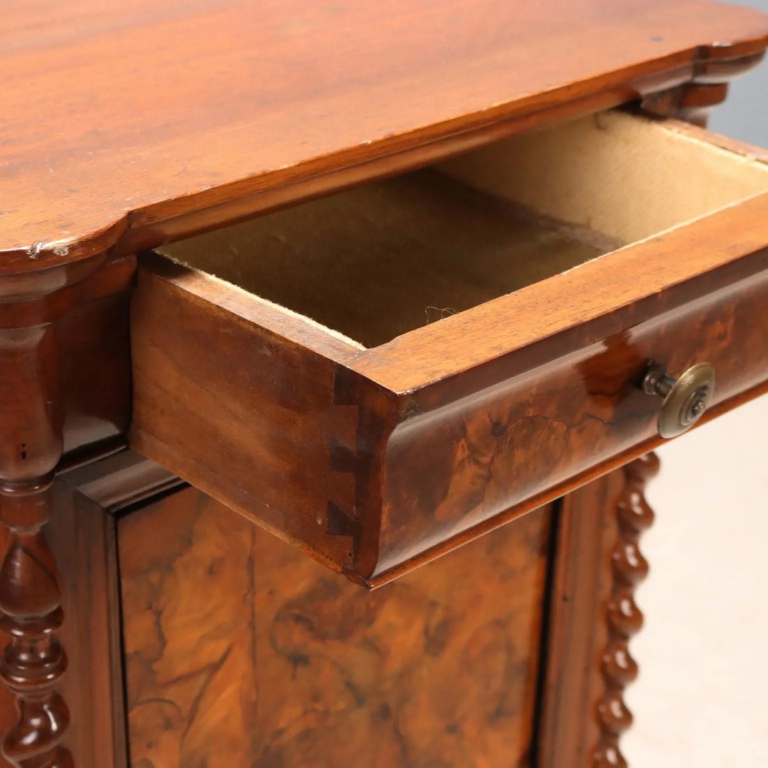 Antique Bedside Table Louis Philippe Walnut Italy XIX Century