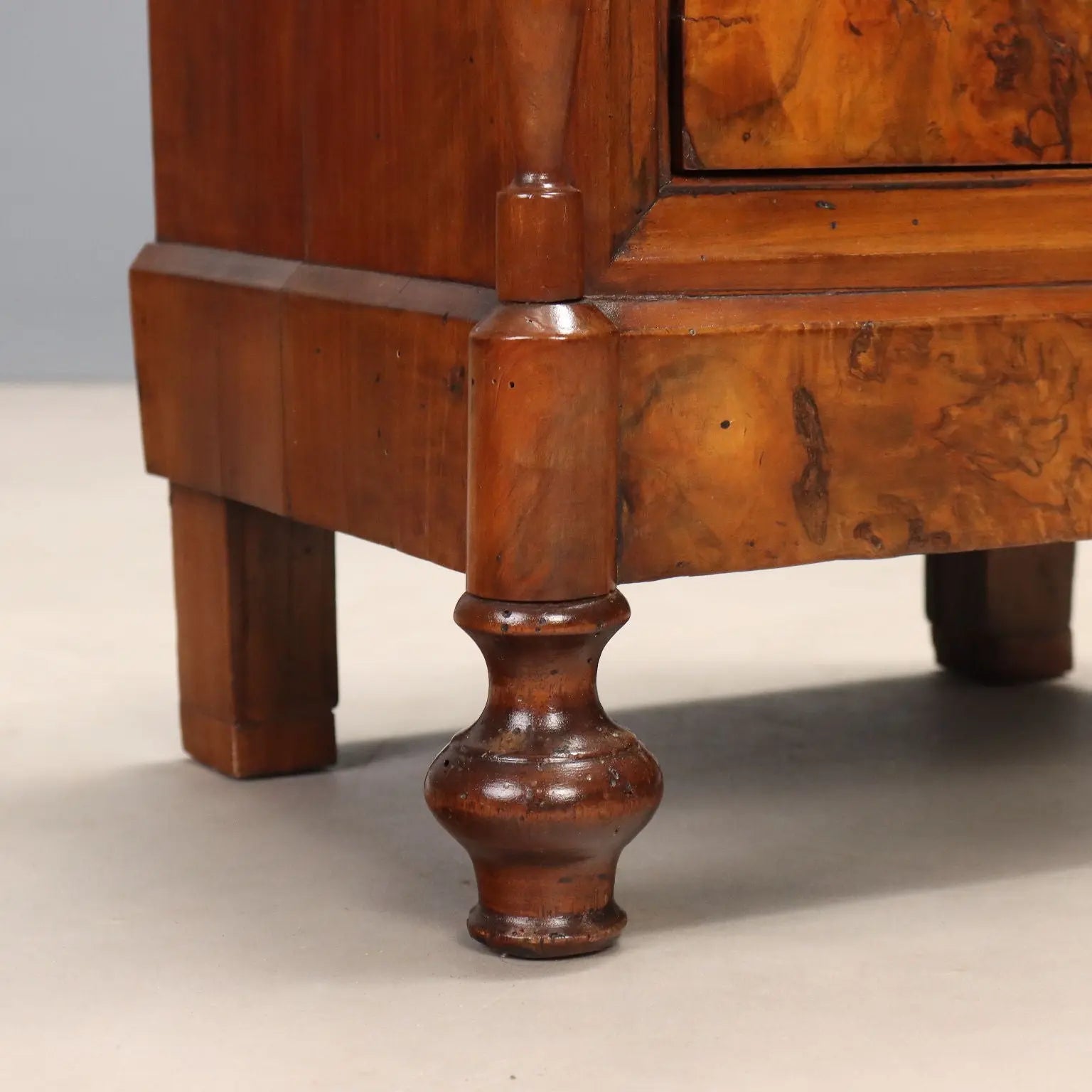 Antique Bedside Table Louis Philippe Walnut Italy XIX Century