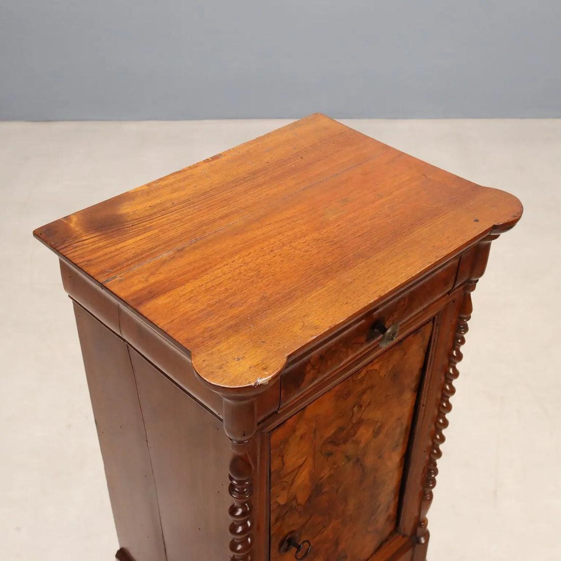 Antique Bedside Table Louis Philippe Walnut Italy XIX Century