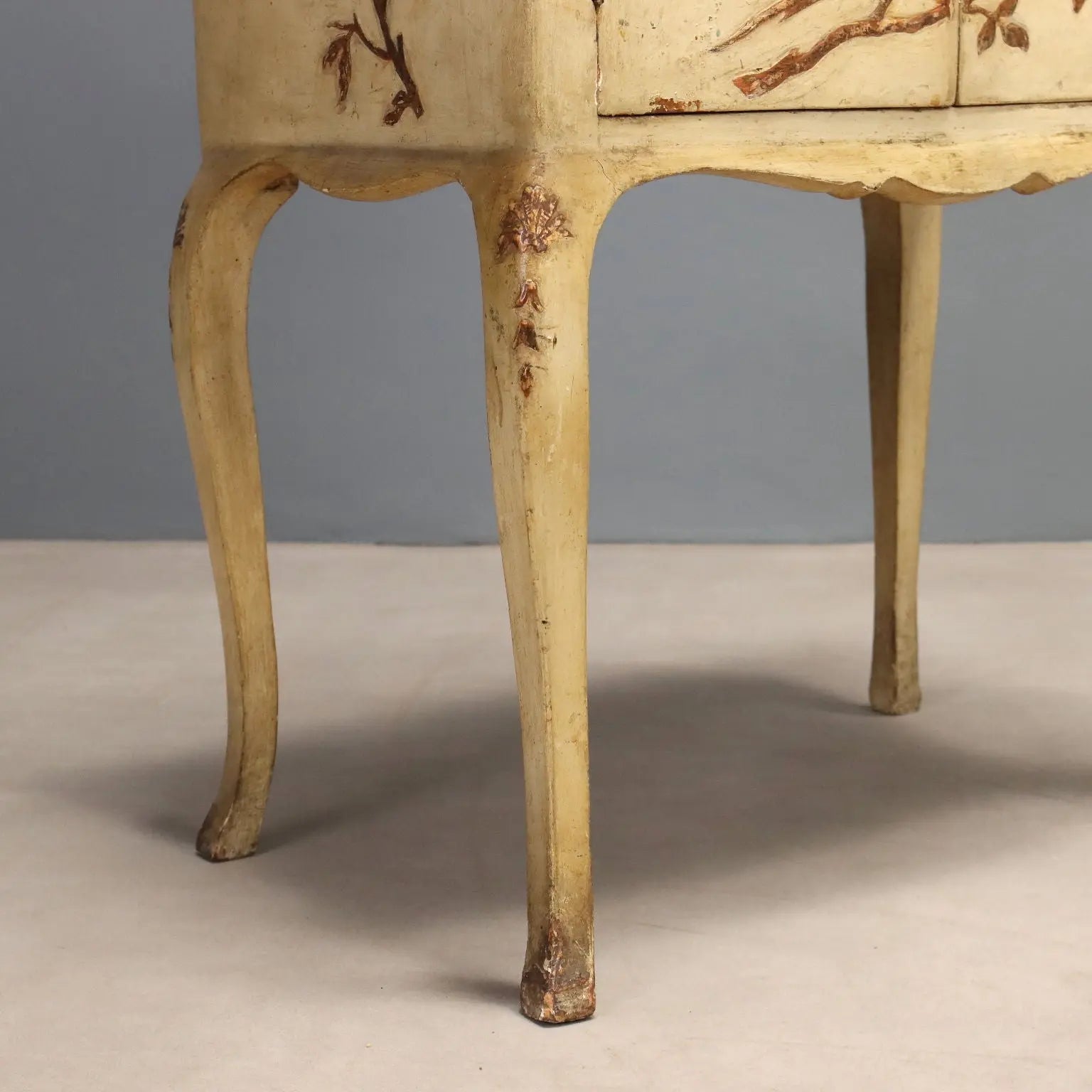 Antique Bedside Tables Baroque Style Carved Wood XIX Century