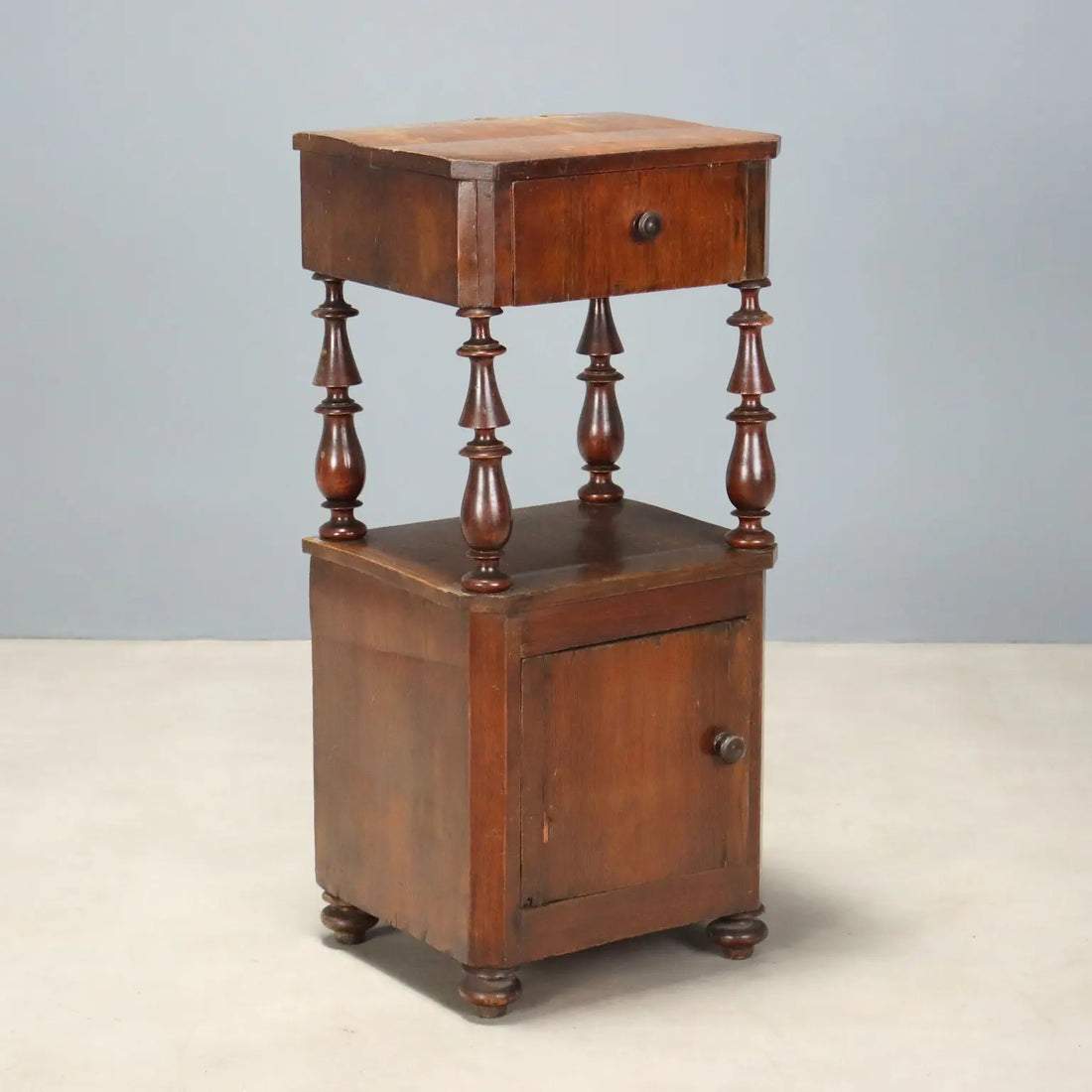 Antique Bedside Table Louis Philippe Walnut Italy XIX Century