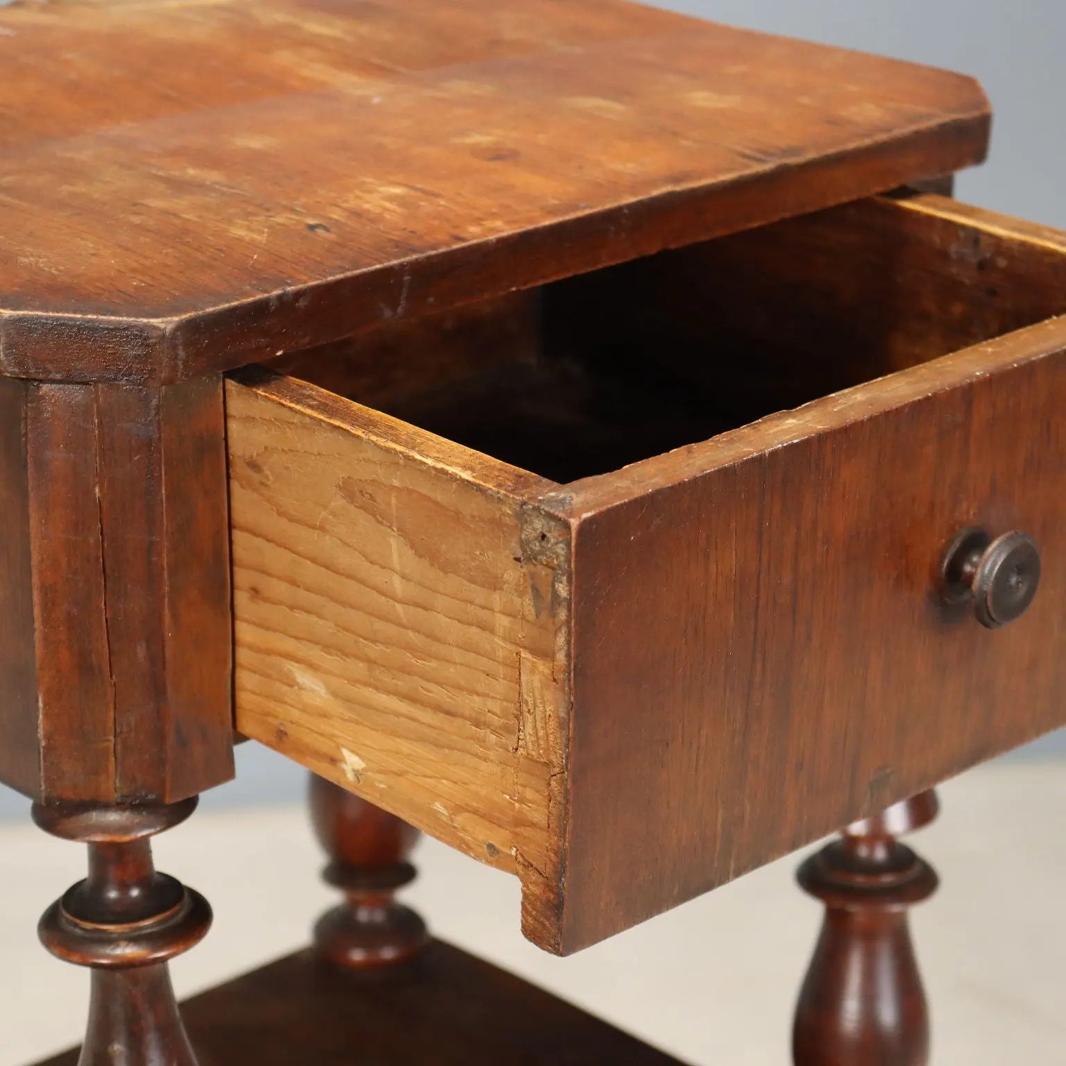 Antique Bedside Table Louis Philippe Walnut Italy XIX Century
