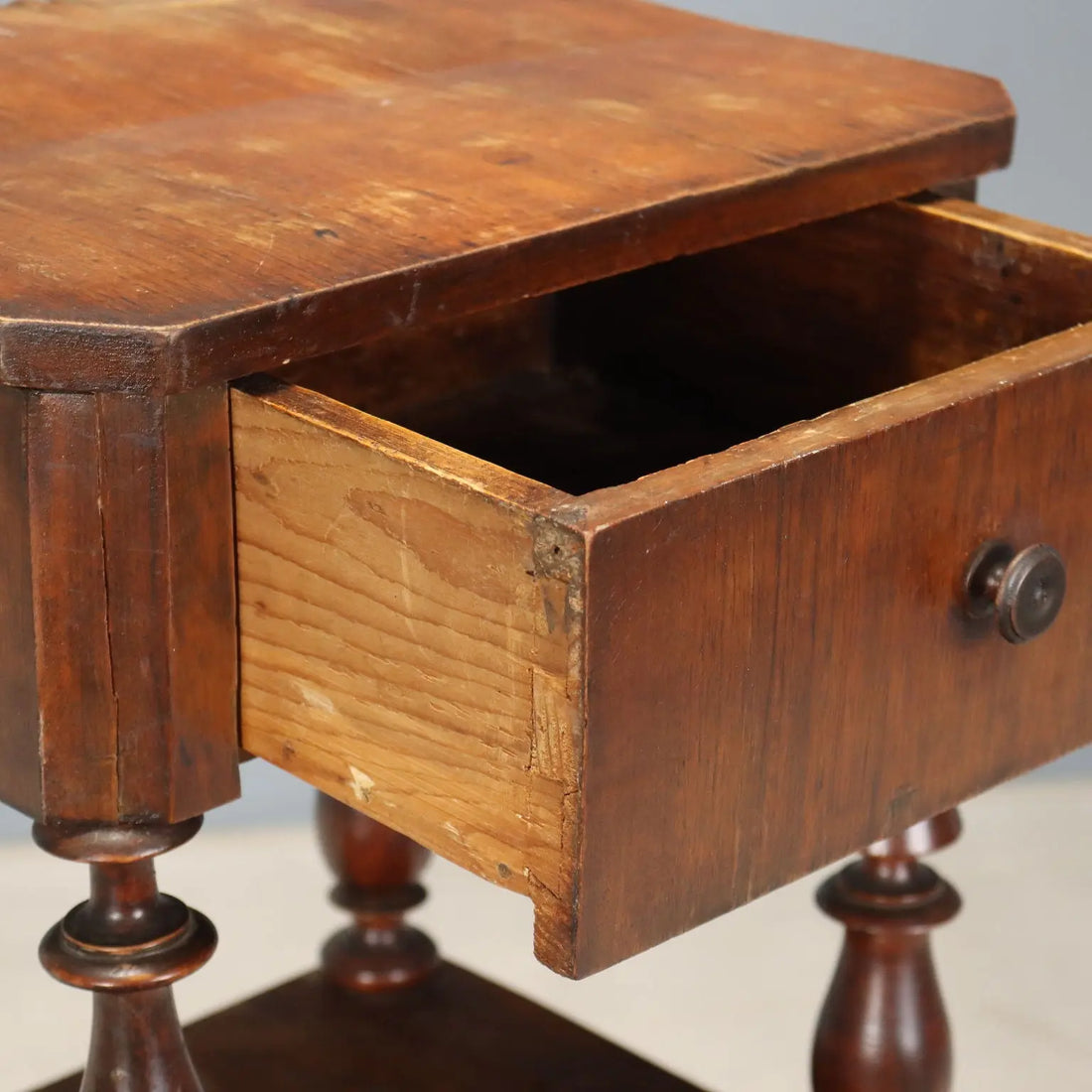 Antique Bedside Table Louis Philippe Walnut Italy XIX Century