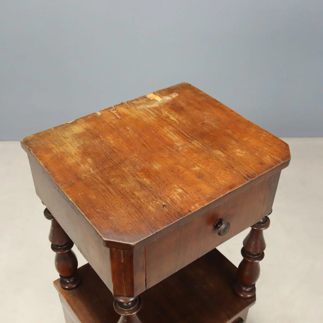 Antique Bedside Table Louis Philippe Walnut Italy XIX Century