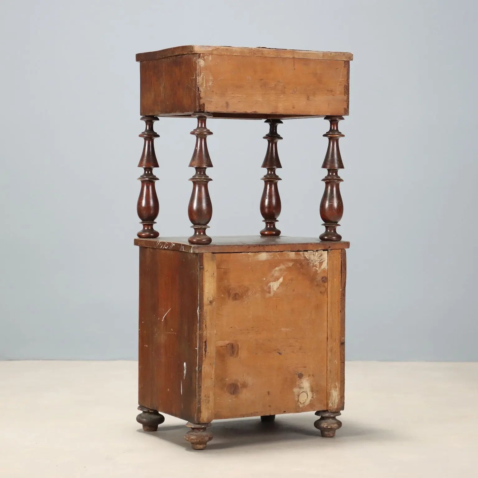 Antique Bedside Table Louis Philippe Walnut Italy XIX Century