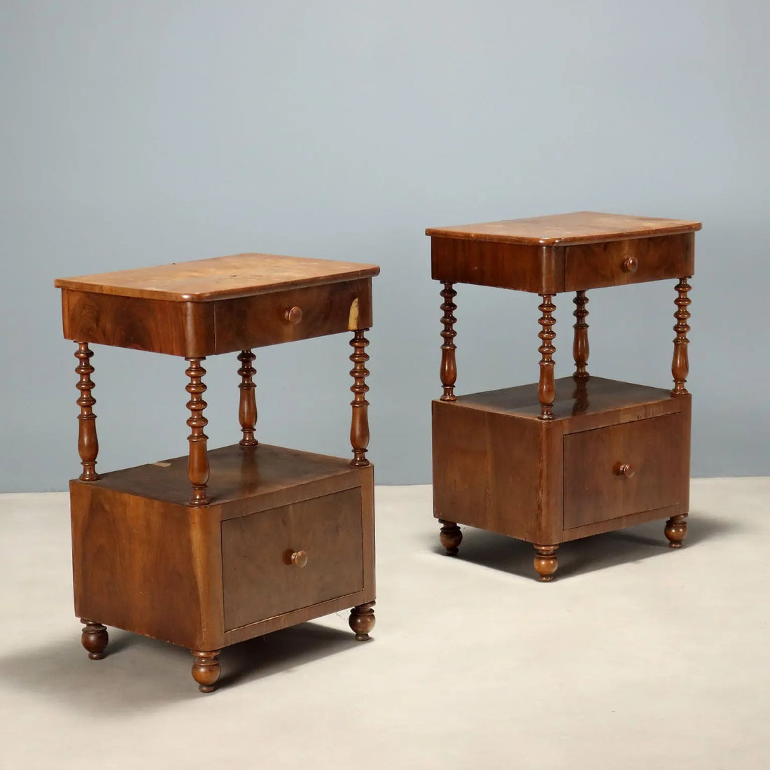 Pair of Louis Philippe Walnut Nightstands