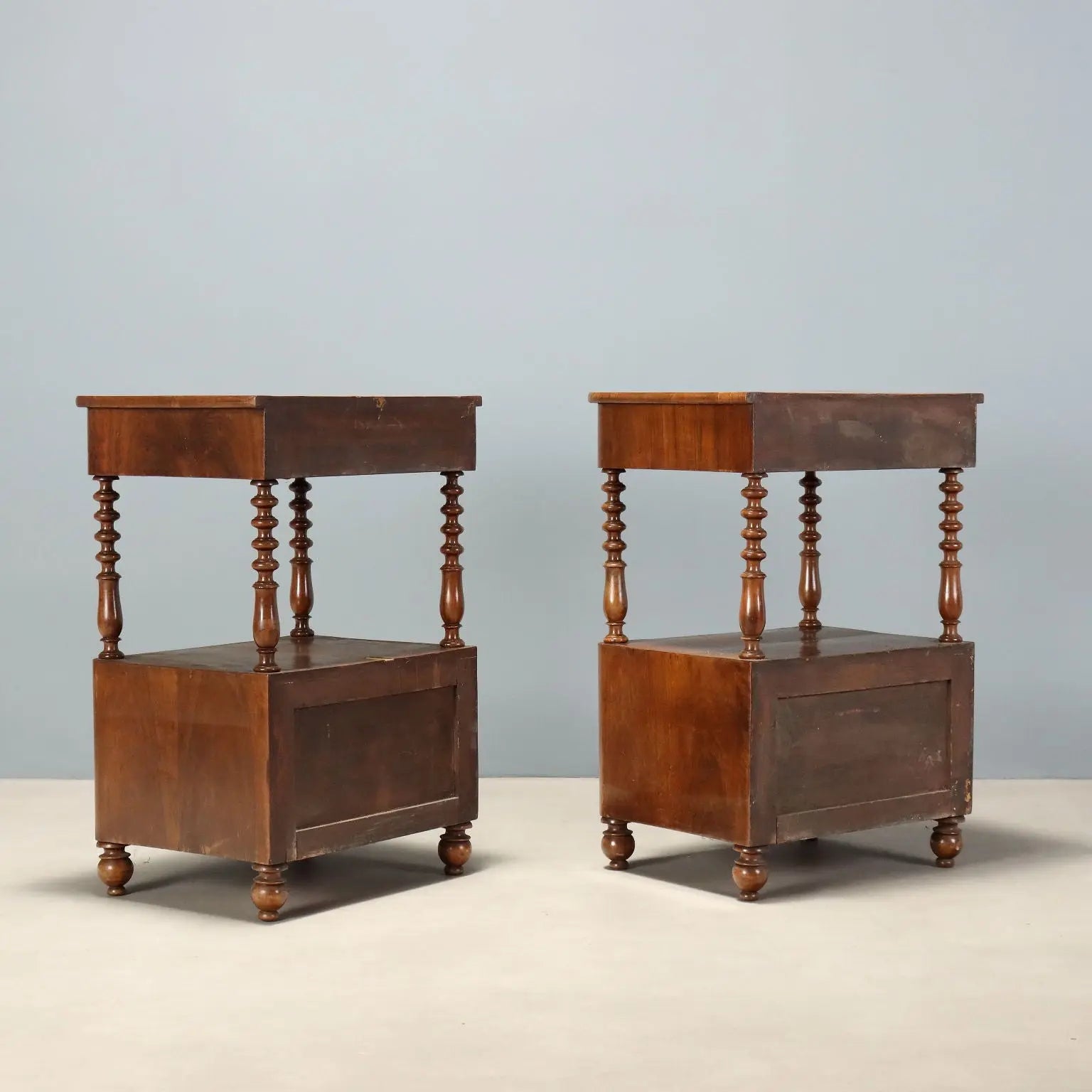 Pair of Louis Philippe Walnut Nightstands