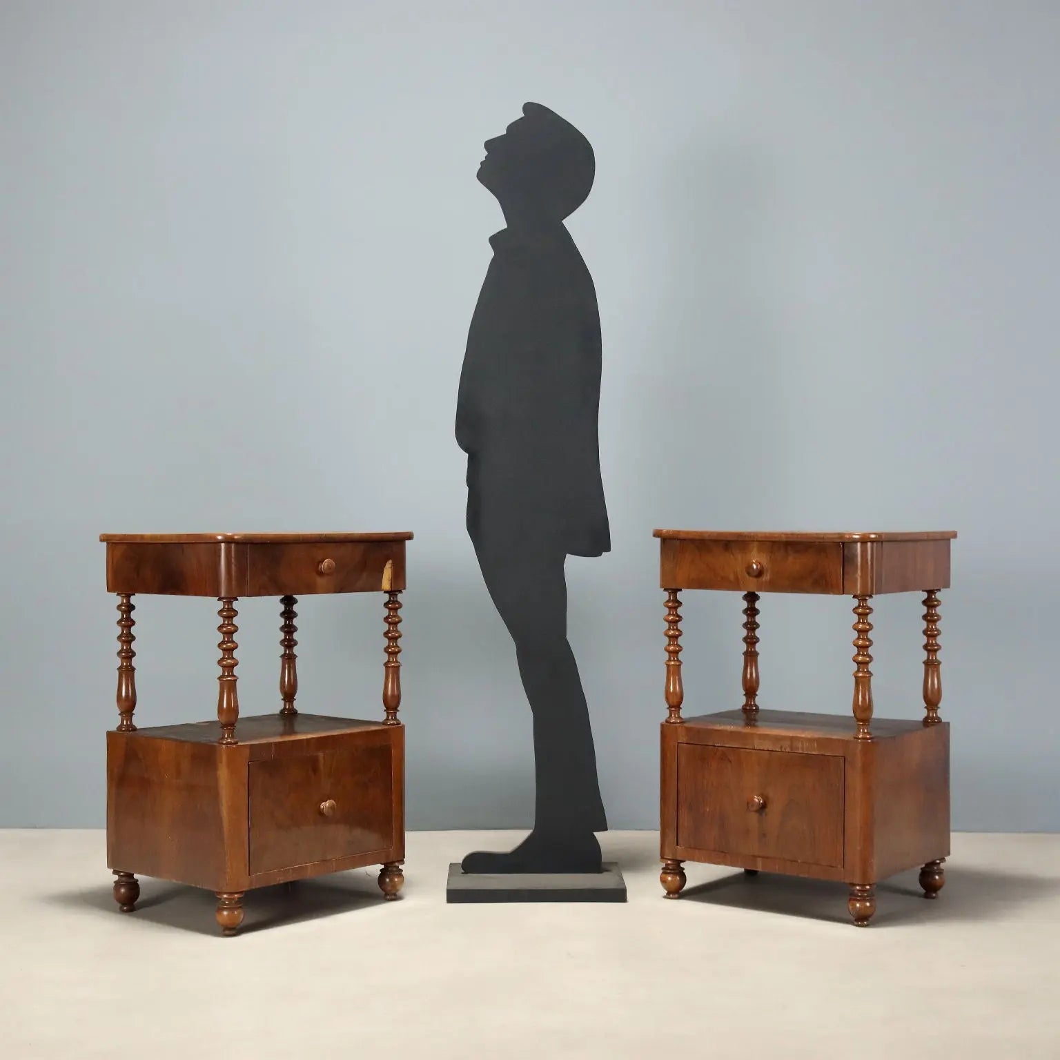 Pair of Louis Philippe Walnut Nightstands