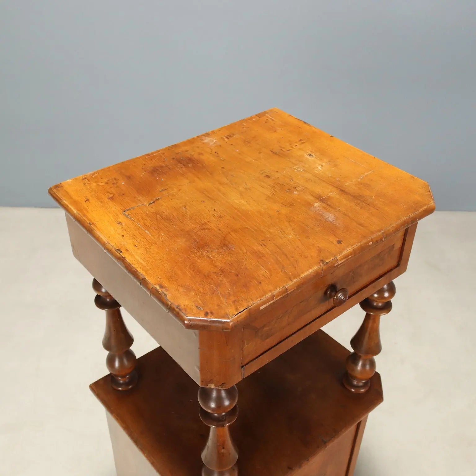 Antique Nightstand Louis Philippe Walnut Italy XIX Century