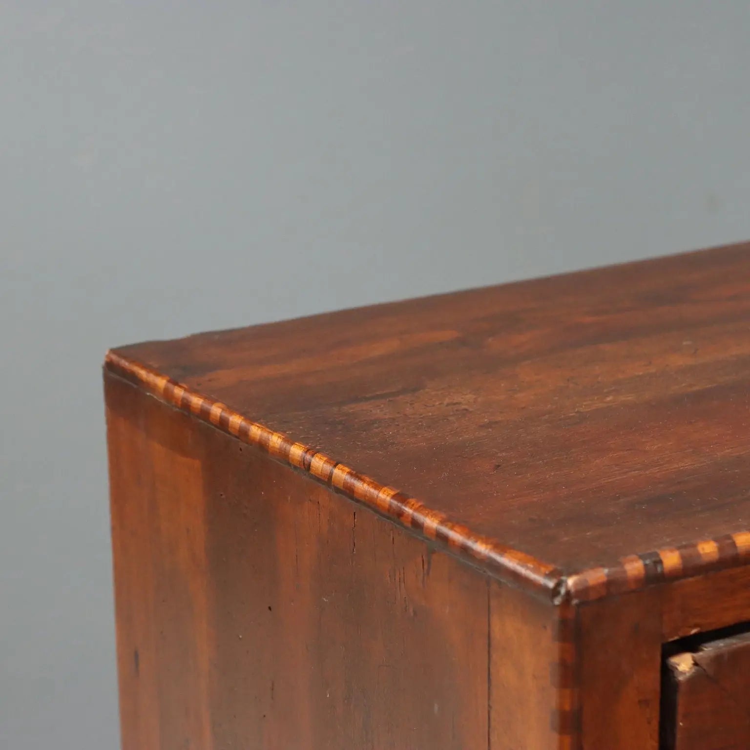 Pair Barocchetto Style Walnut and Maple Nightstands