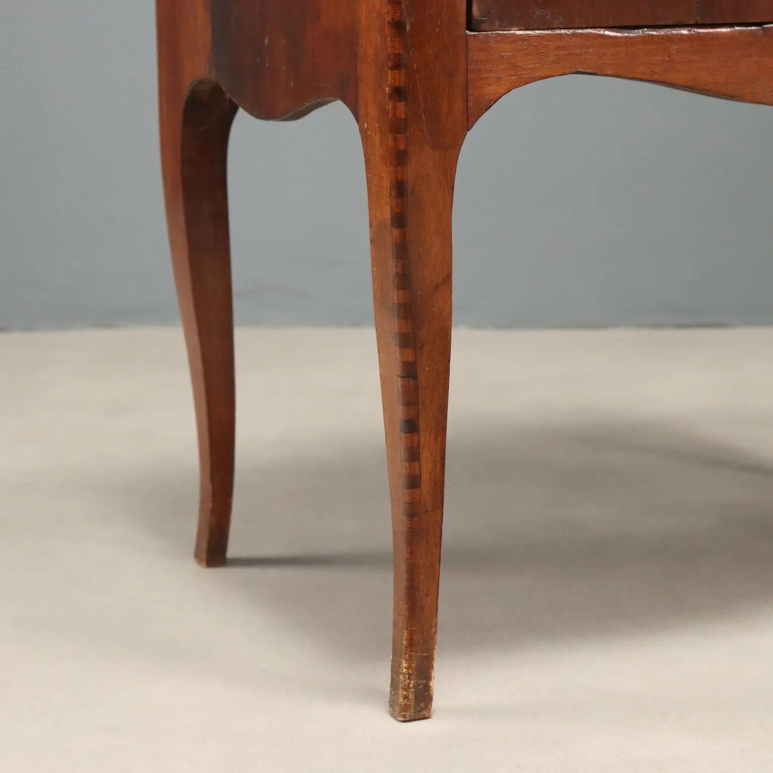 Pair Barocchetto Style Walnut and Maple Nightstands