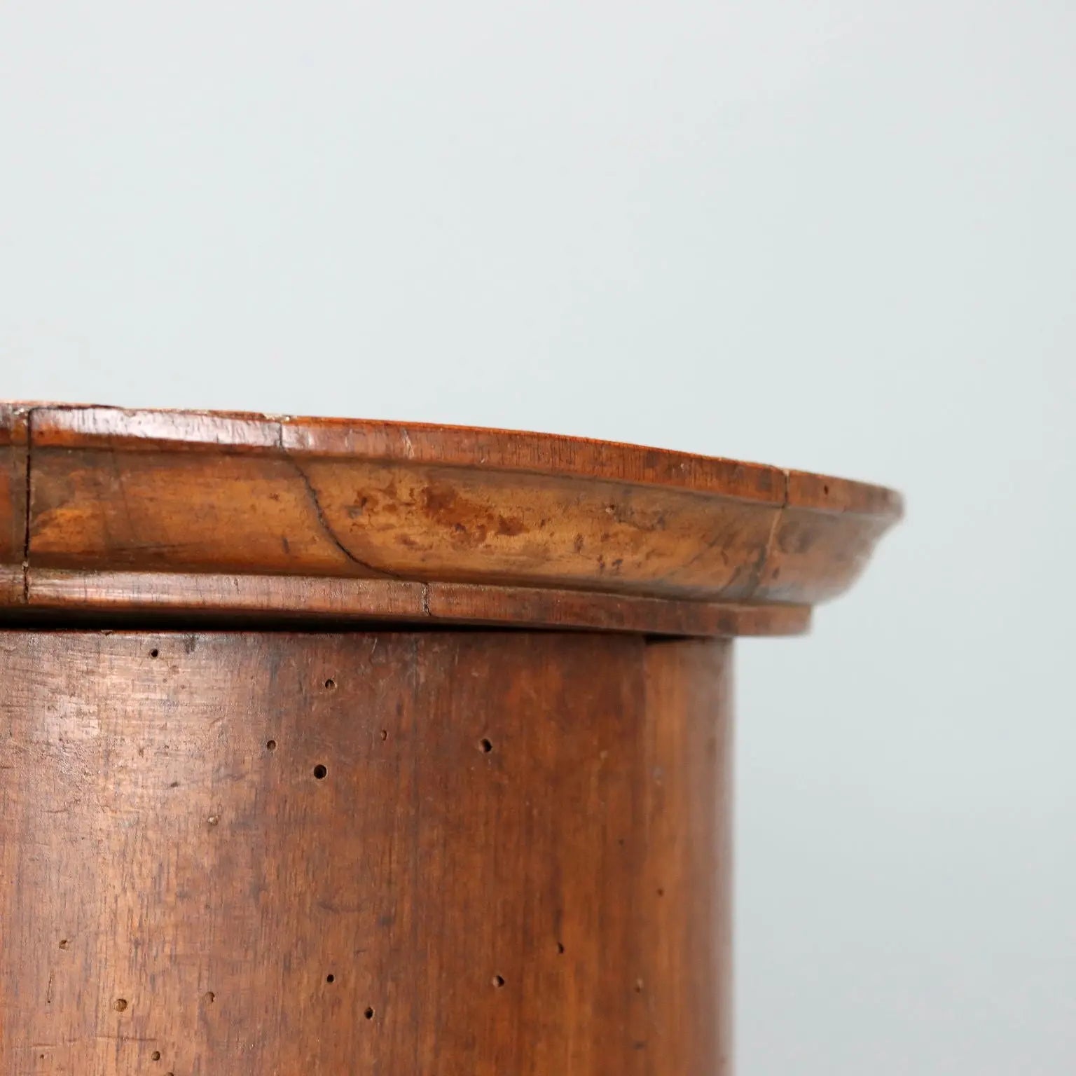 Antique Bedside Tables Column Shaped Walnut Italy XIX Century