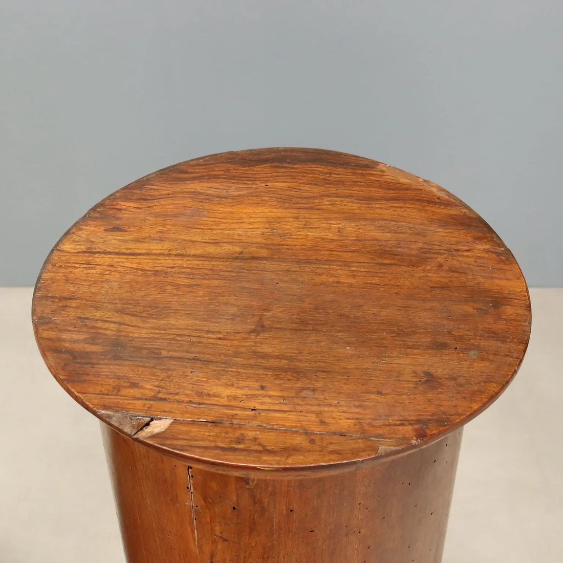 Antique Bedside Tables Column Shaped Walnut Italy XIX Century