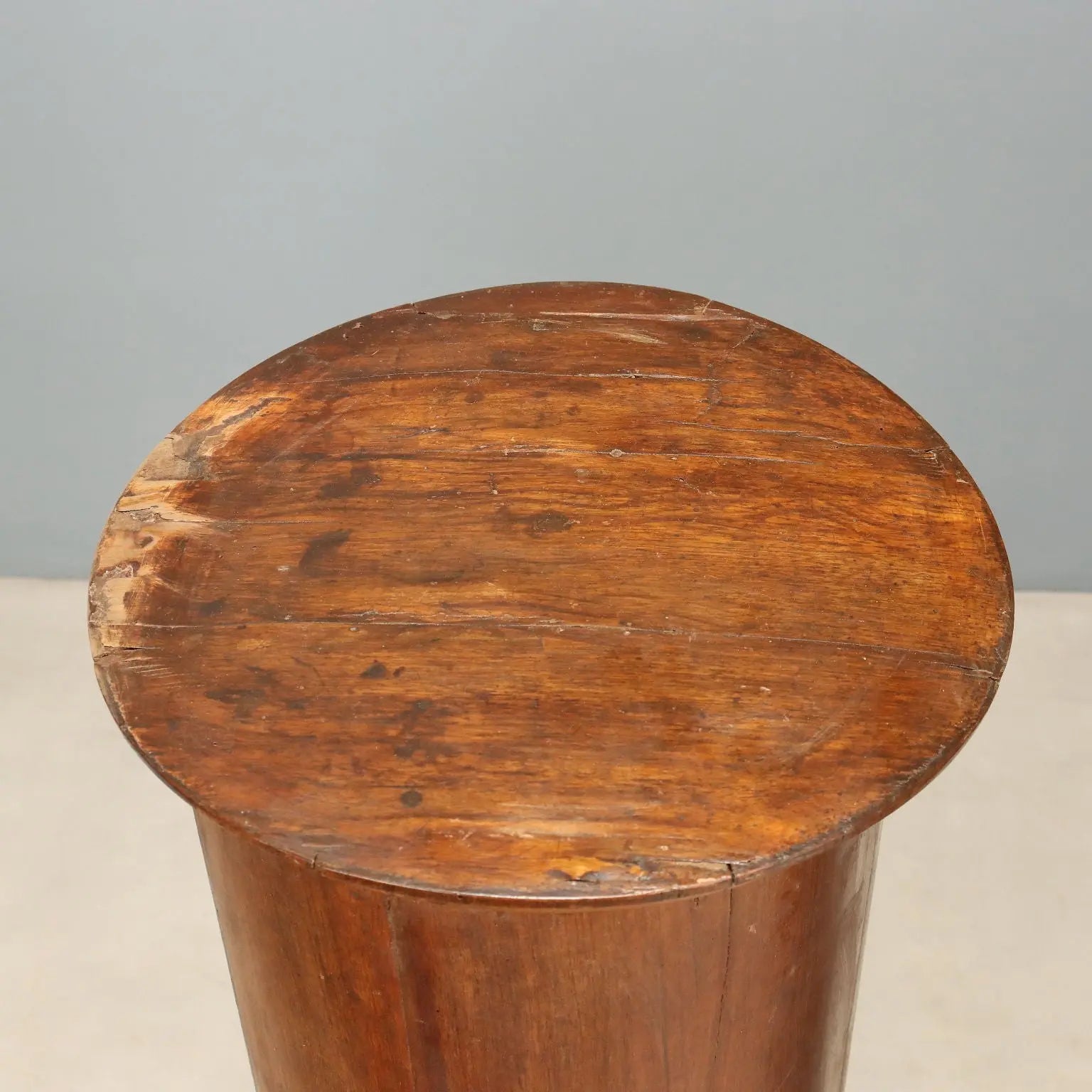 Antique Bedside Tables Column Shaped Walnut Italy XIX Century