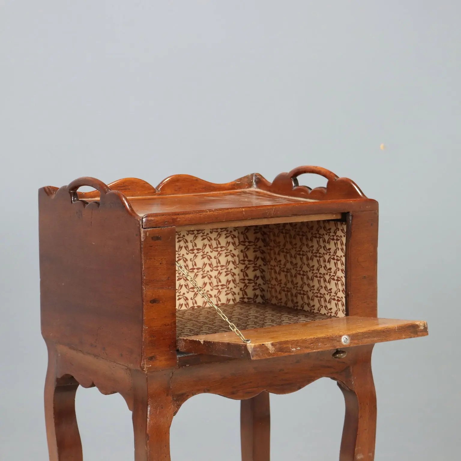 Italian Walnut Nightstand Late 1800s