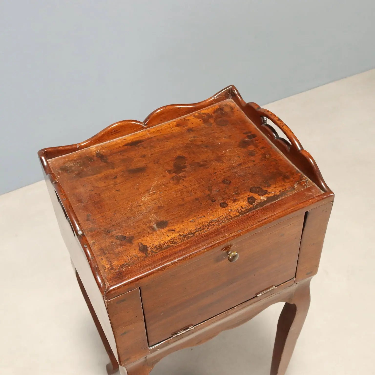 Italian Walnut Nightstand Late 1800s