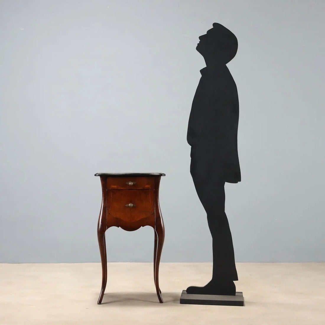 Barocchetto Walnut Nightstand, 19th Century Italy