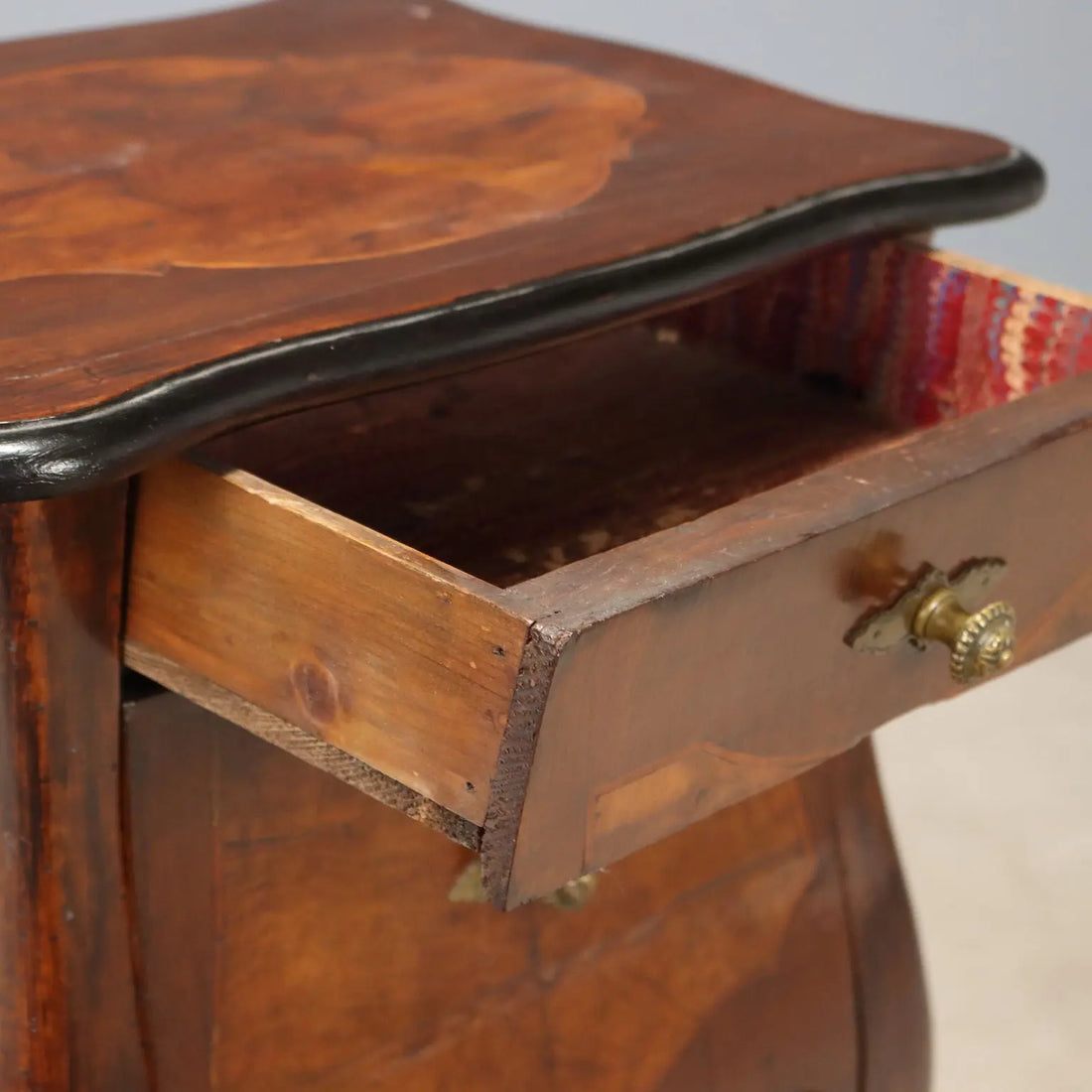 Barocchetto Walnut Nightstand, 19th Century Italy