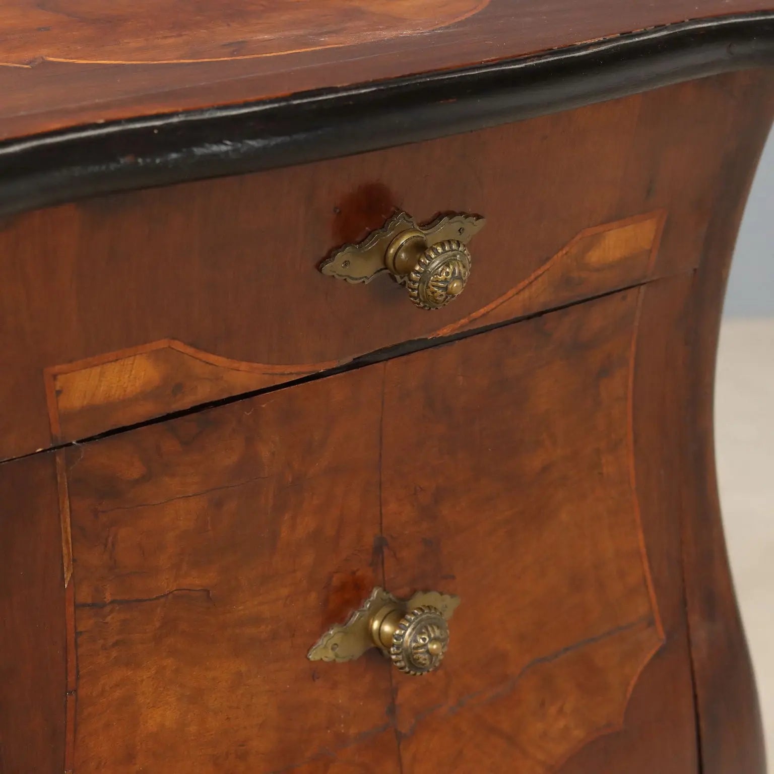 Barocchetto Walnut Nightstand, 19th Century Italy