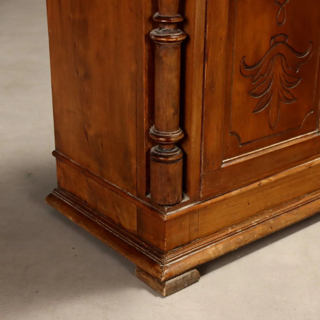 Antique Nightstands Walnut Grey Marble Italy XIX Century
