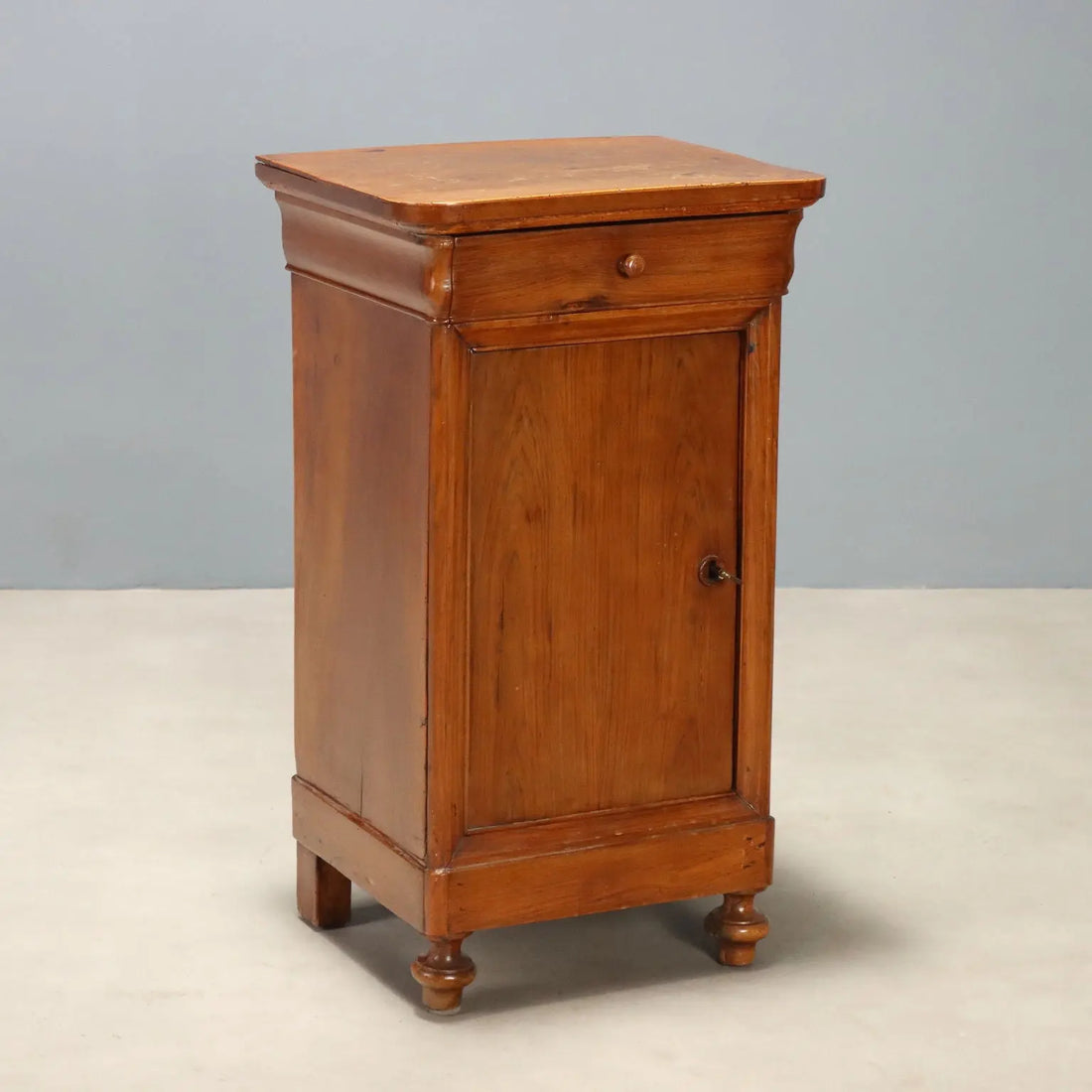 Antique Nightstand Louis Philippe Walnut Drawer Italy XIX Century