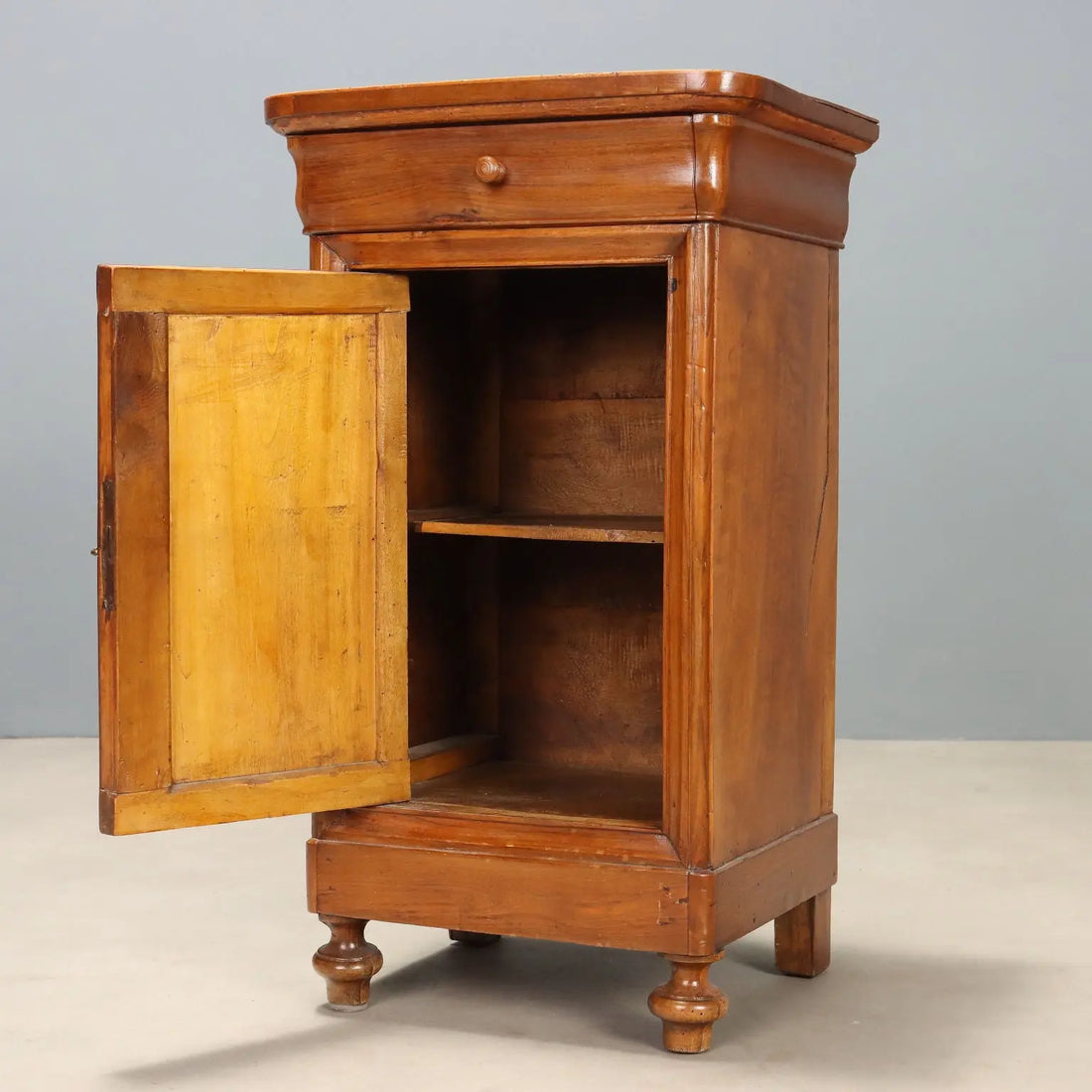 Antique Nightstand Louis Philippe Walnut Drawer Italy XIX Century