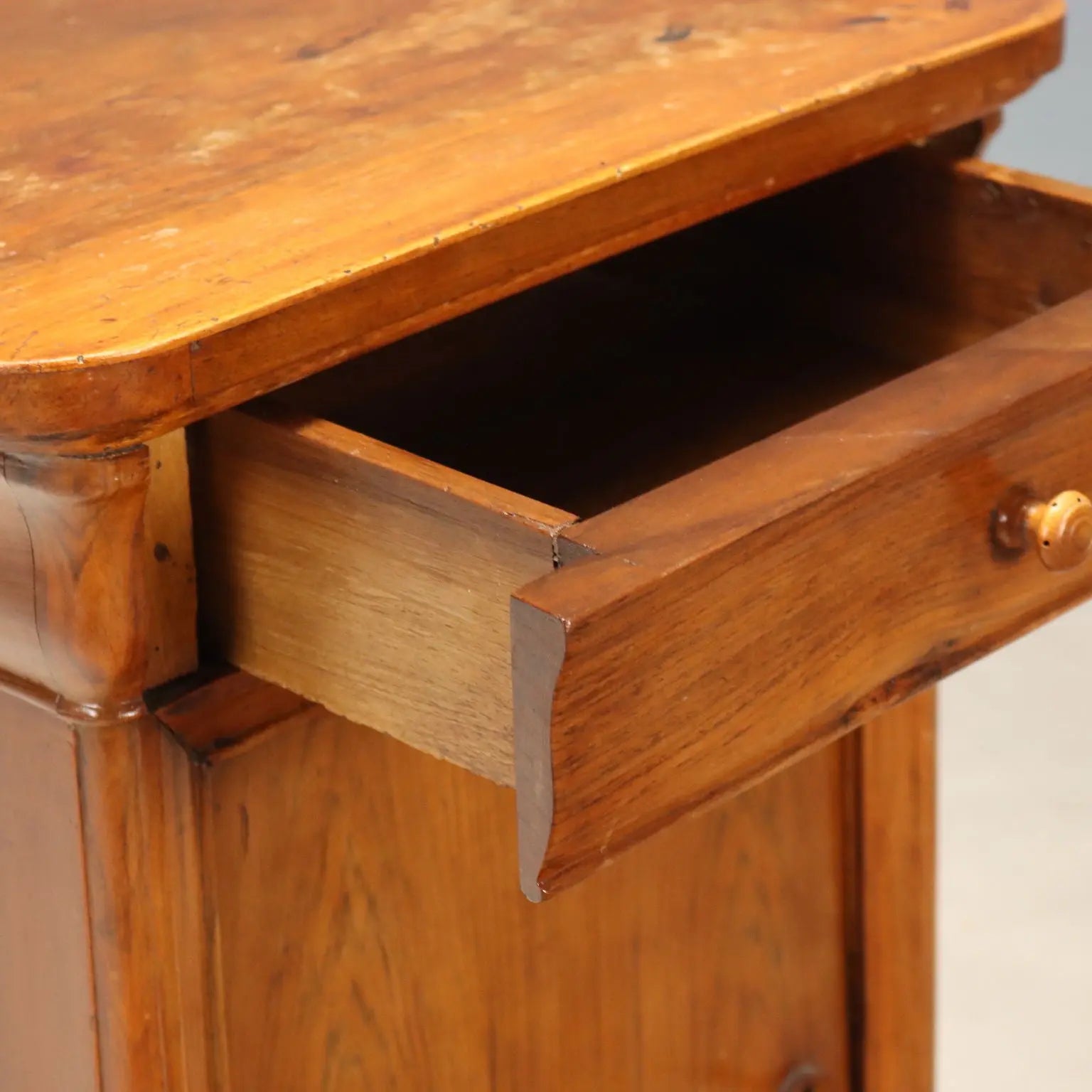 Antique Nightstand Louis Philippe Walnut Drawer Italy XIX Century