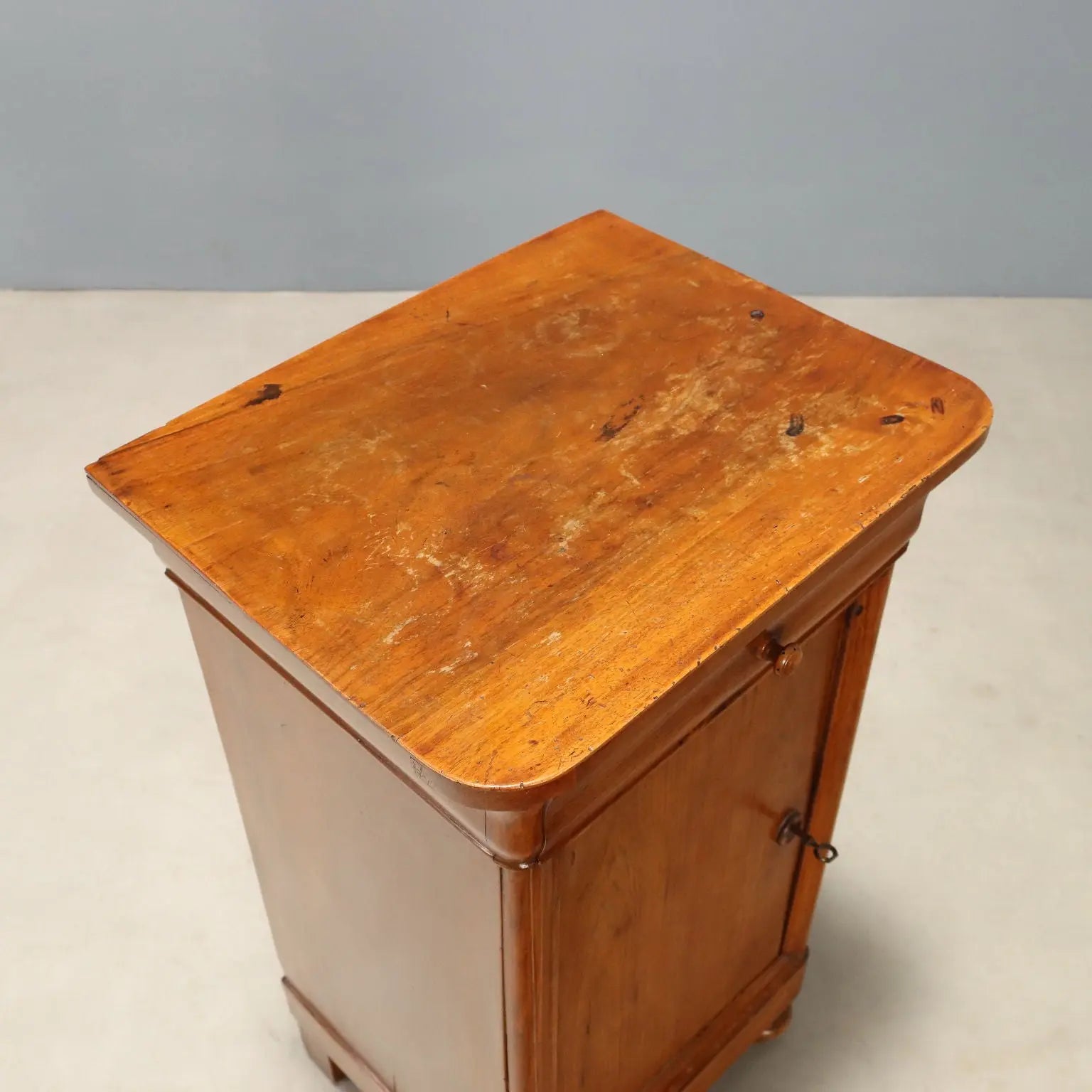 Antique Nightstand Louis Philippe Walnut Drawer Italy XIX Century