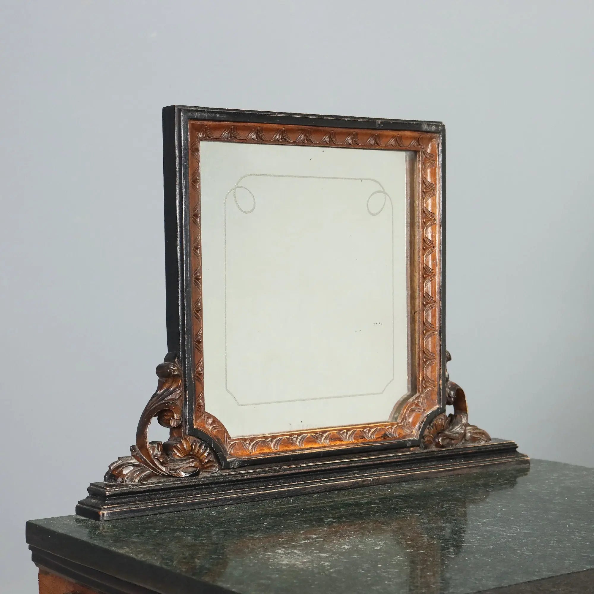 Antique Bedside Tables Walnut Marble Burl Italy XX Century