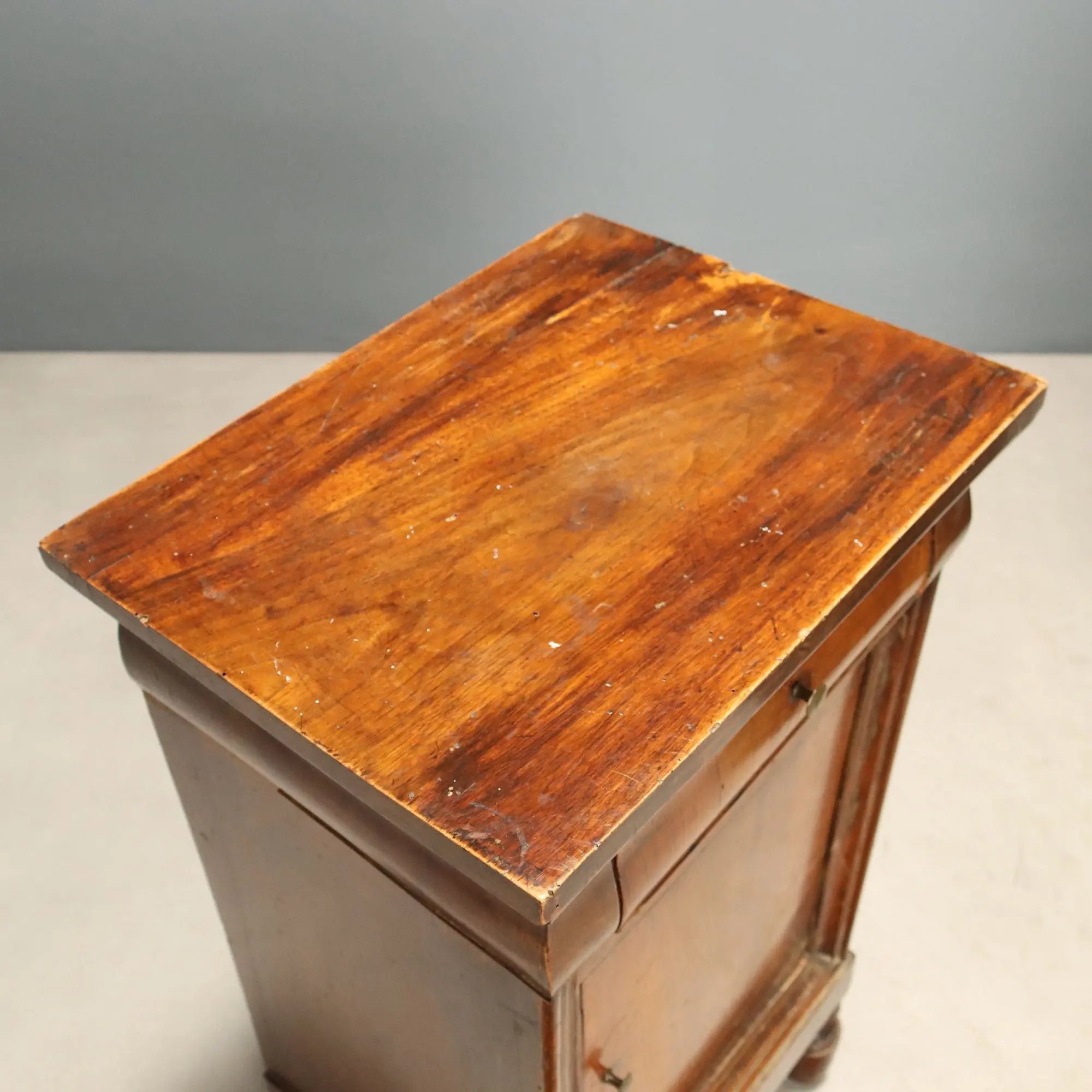 Antique Bedside Tables Louis Philippe Walnut Fir Italy XIX Century