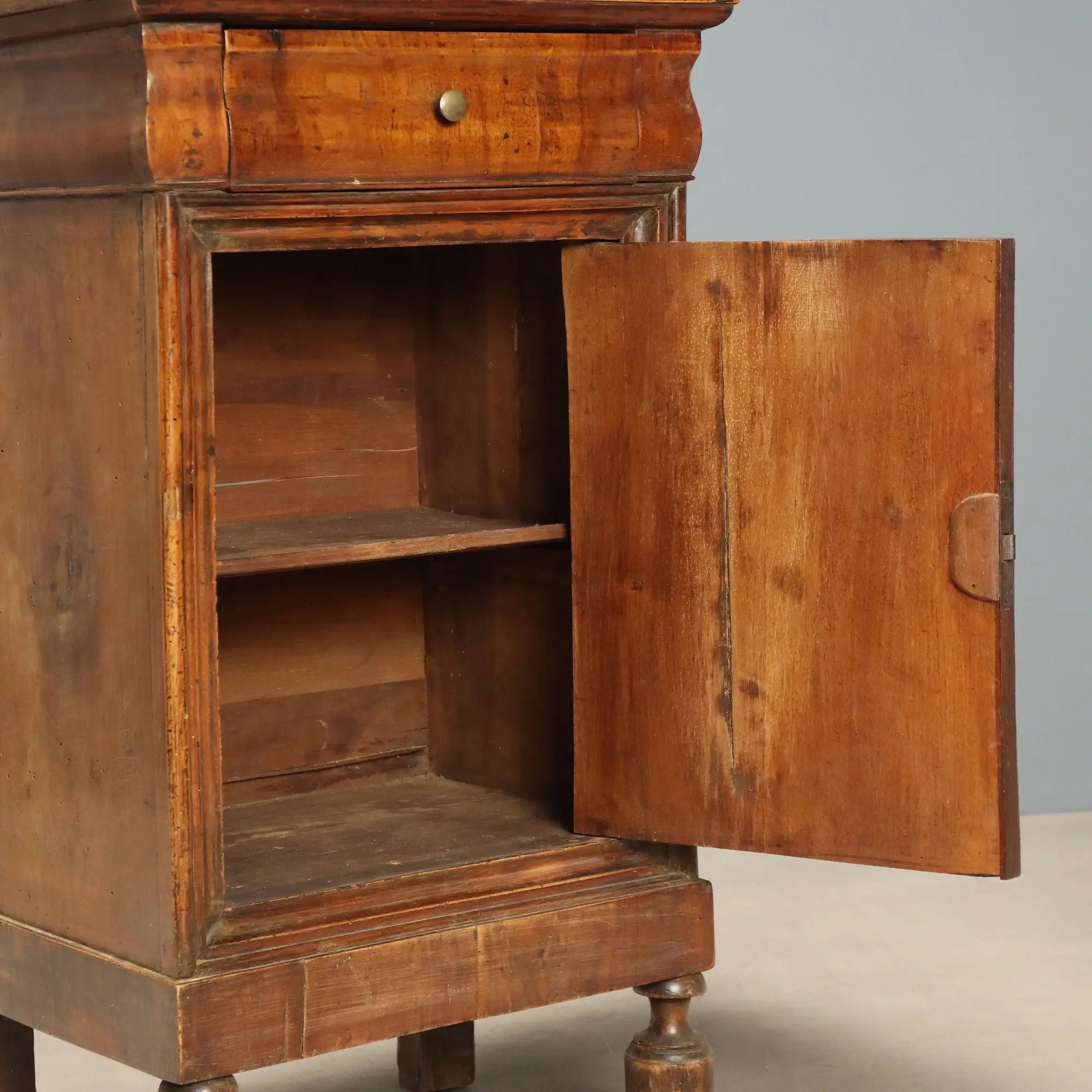 Antique Bedside Tables Louis Philippe Walnut Fir Italy XIX Century