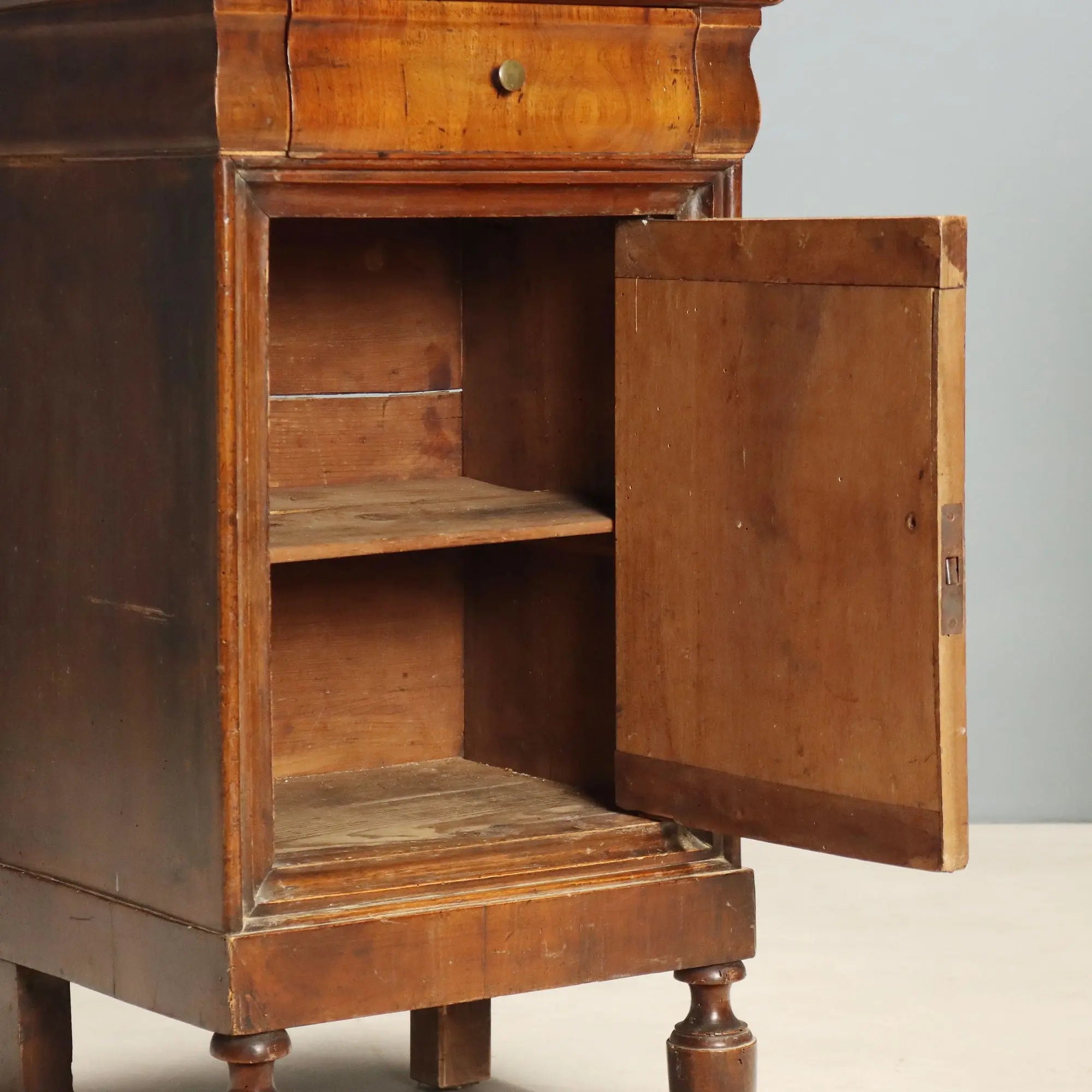Antique Bedside Tables Louis Philippe Walnut Fir Italy XIX Century