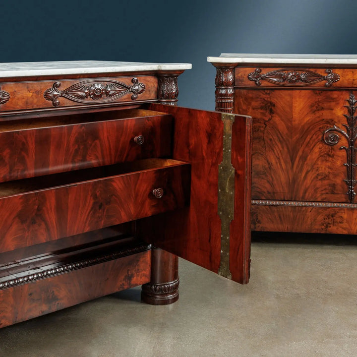 Antique Cupboards Restoration Chestnut Mahogany Marble XIX Century - Lucca, Second Decade of the XIX Century | Antiques  Cupboards
