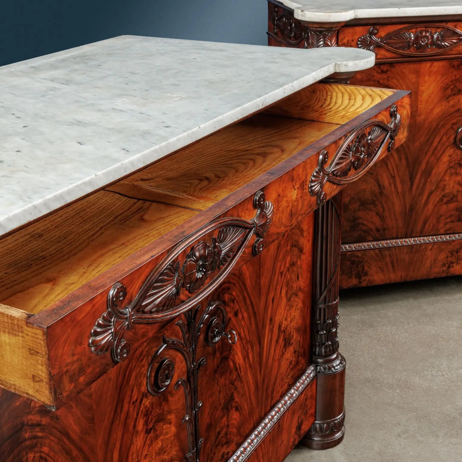Antique Cupboards Restoration Chestnut Mahogany Marble XIX Century - Lucca, Second Decade of the XIX Century | Antiques  Cupboards